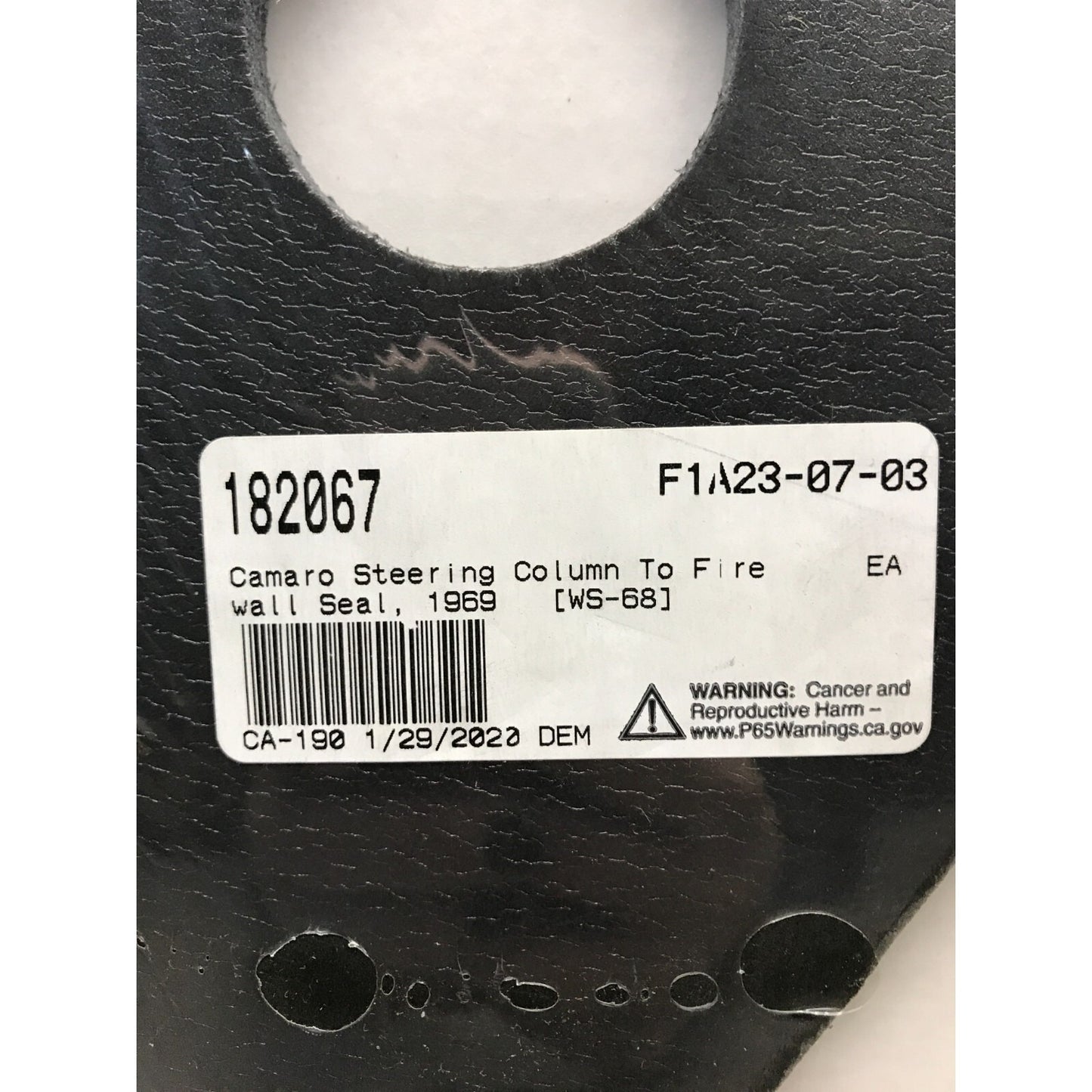 Repops CA190 1969 Camaro Steering Column Seal 182067 product label