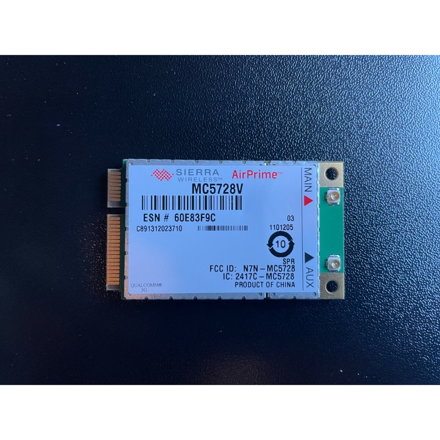 Sierra Wireless AirPrime Model MC5728V top view with product label