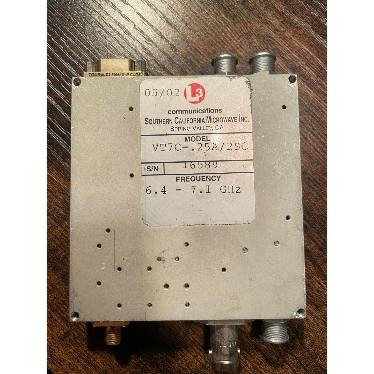 Southern California Microwave Inc Model VT7C-.25A/2SC, 6.4 - 7.1GHz top view