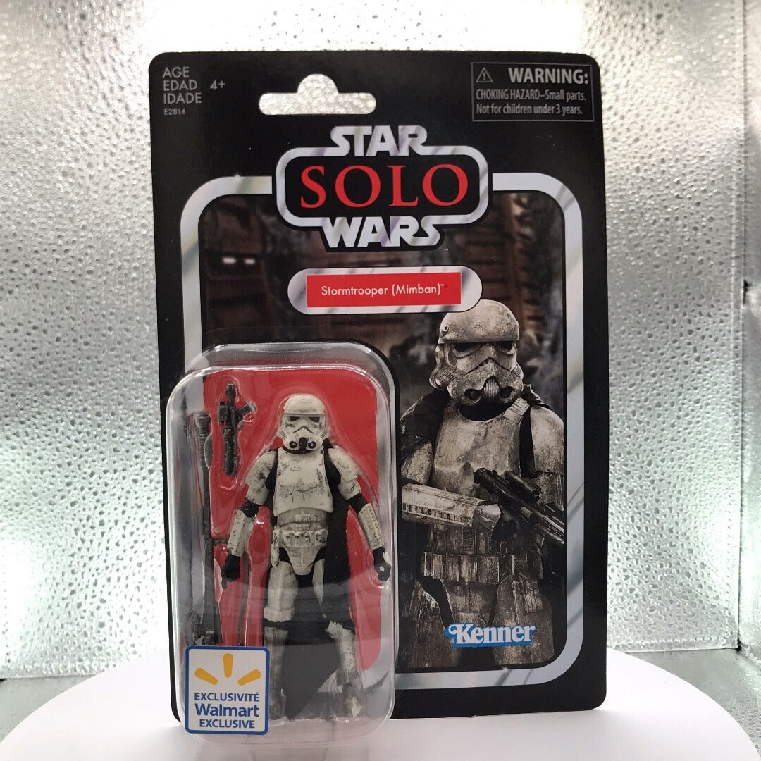 Star Wars Solo Figure Stormtrooper (Mimban) Walmart Exclusive front view in package displaying item