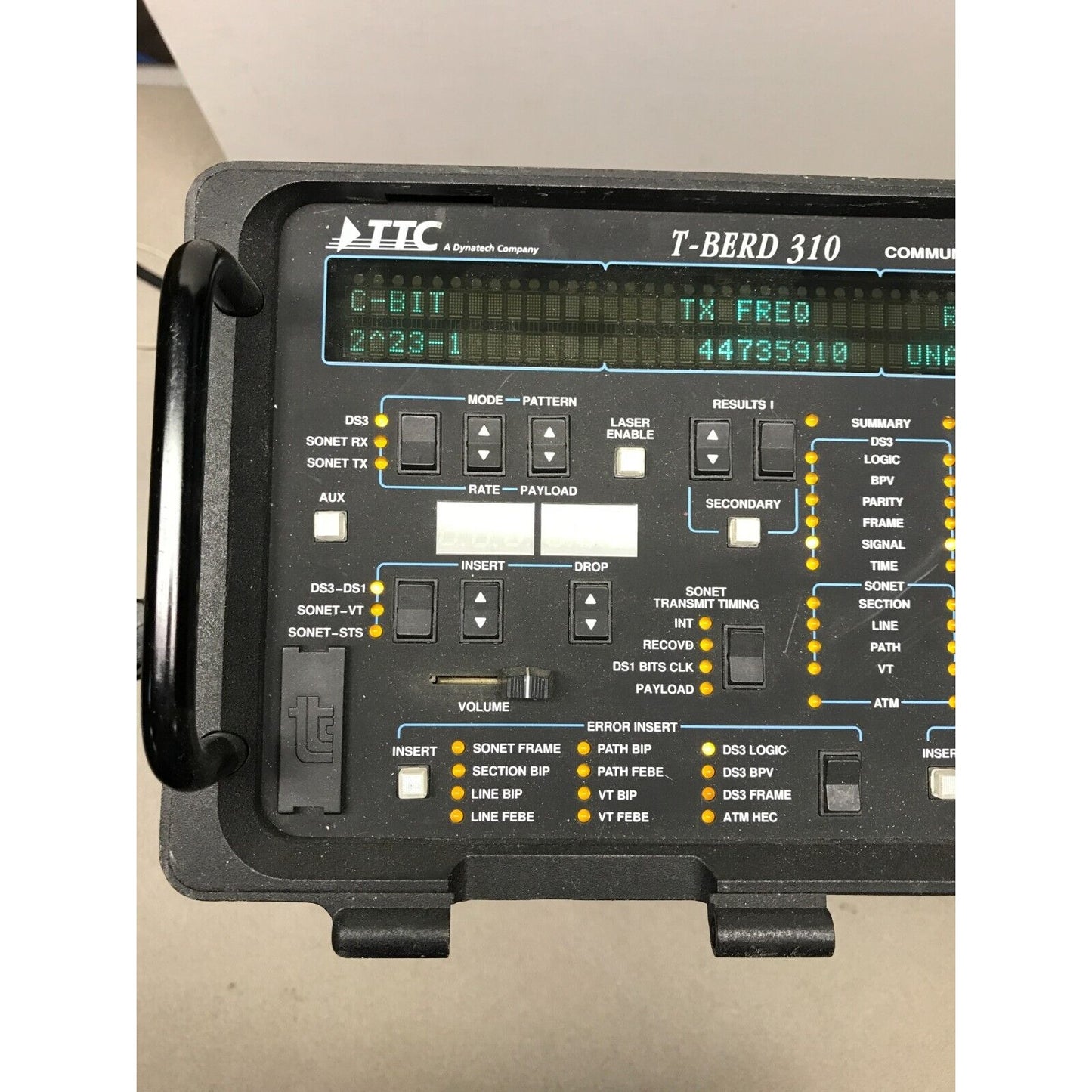 T-Berd TTC 310 Communications Analyzer left side of control panel