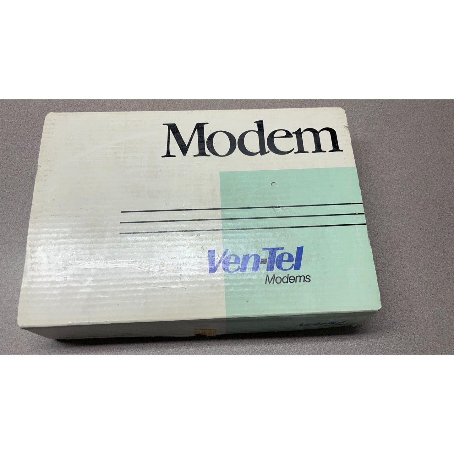 Ven-Tel Modem and Power Cord Model 1200-1 top of box
