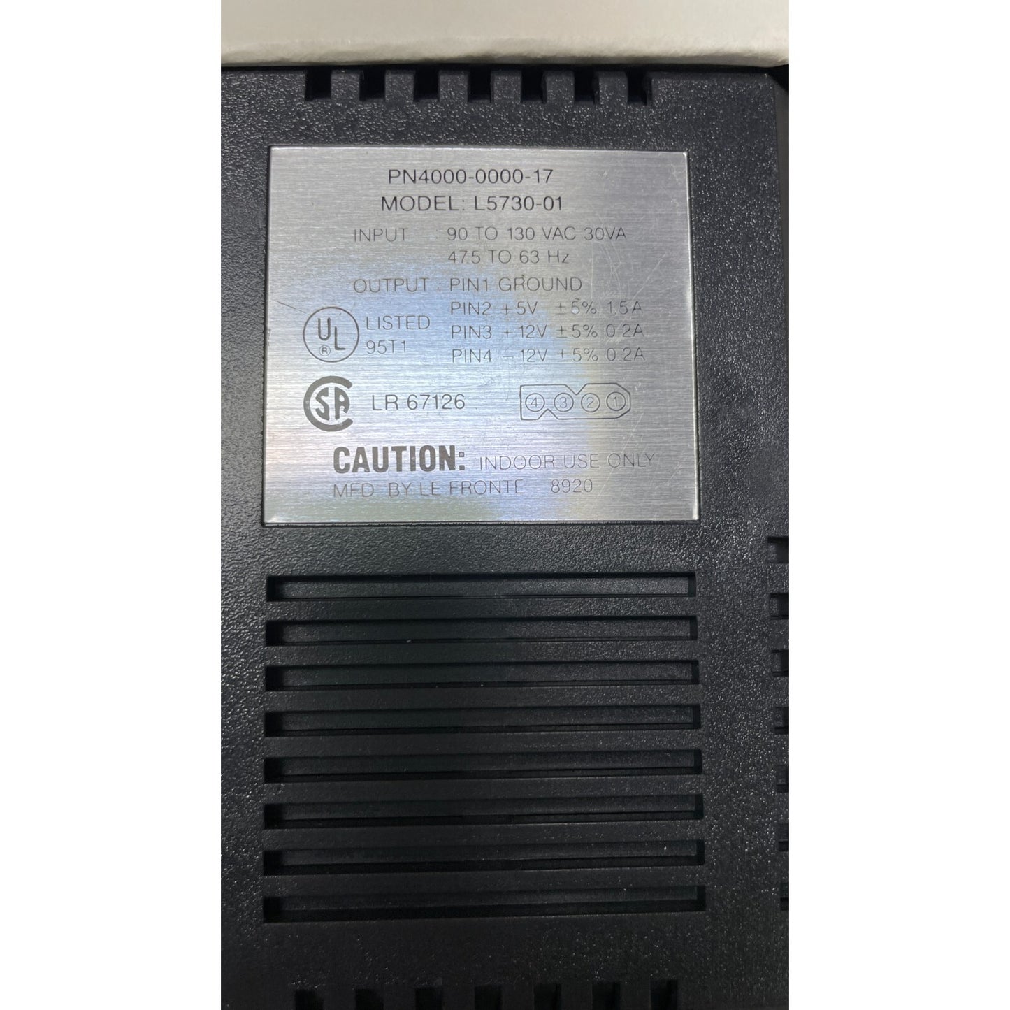 Ven-Tel Modem and Power Cord Model 1200-1 product label closeup