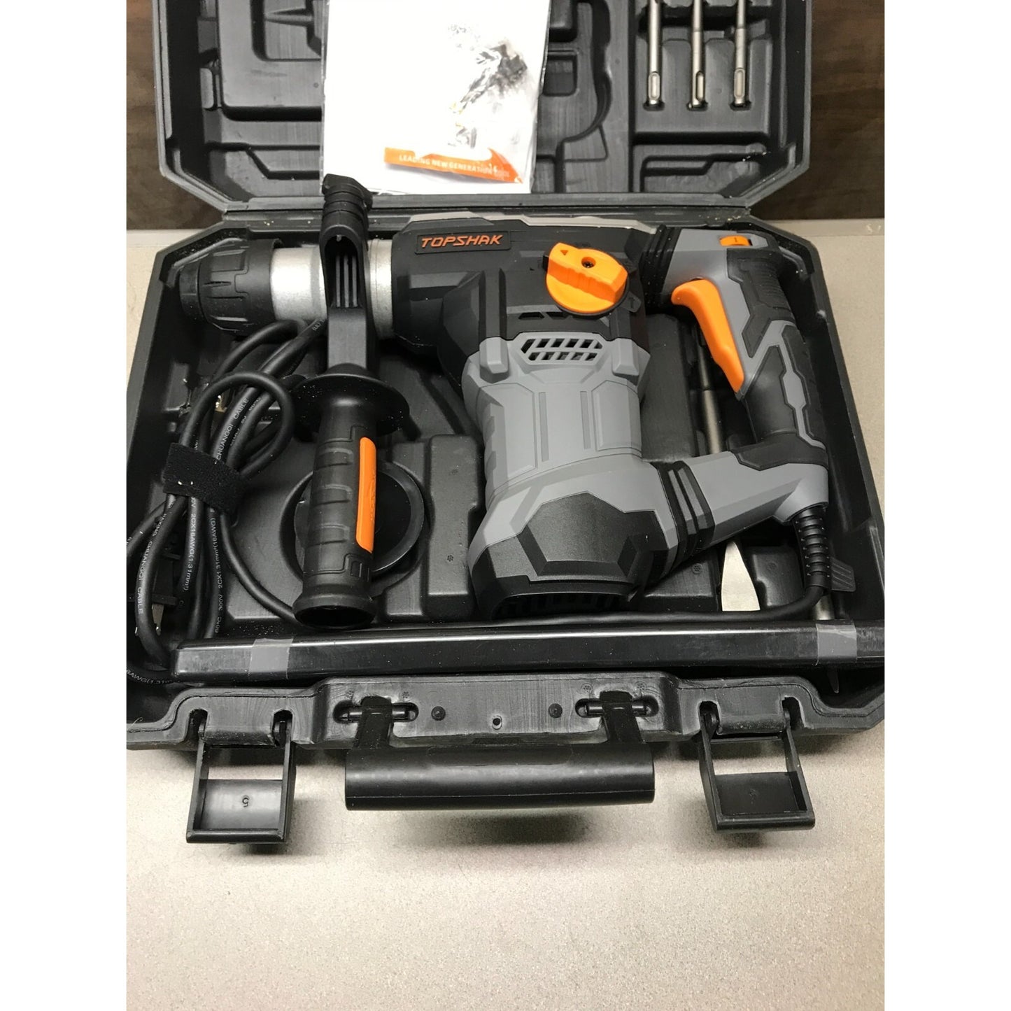 TOPSHAK TS-HD1 CORDED HAMMER DRILL in case