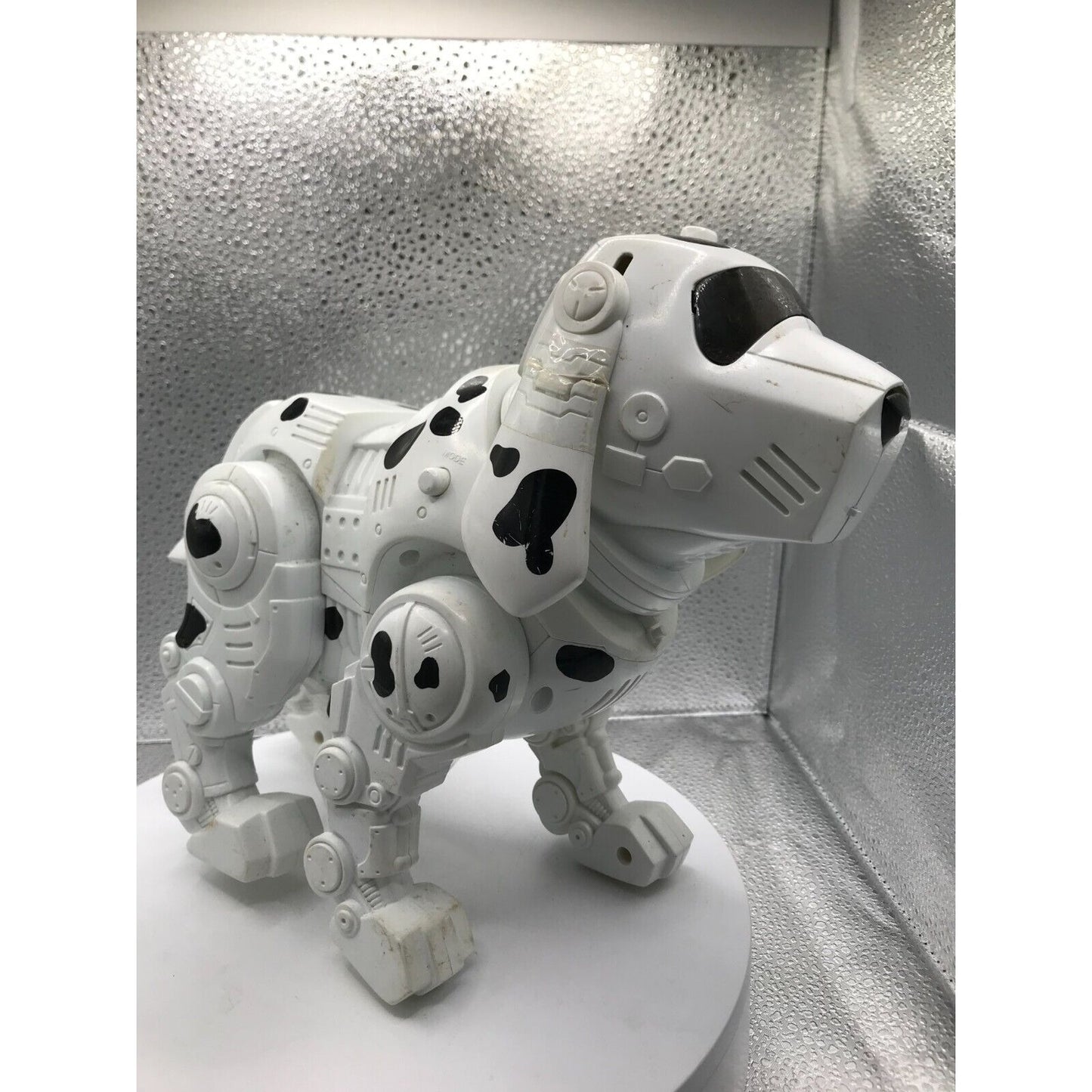 Tekno the Robotic Pup Used White Dalmatian front and side view