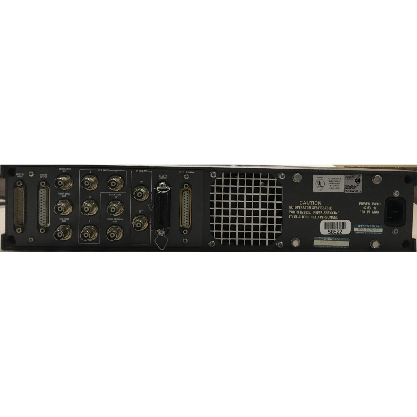 Tektronix 1910 Digital Generator back of unit connectors