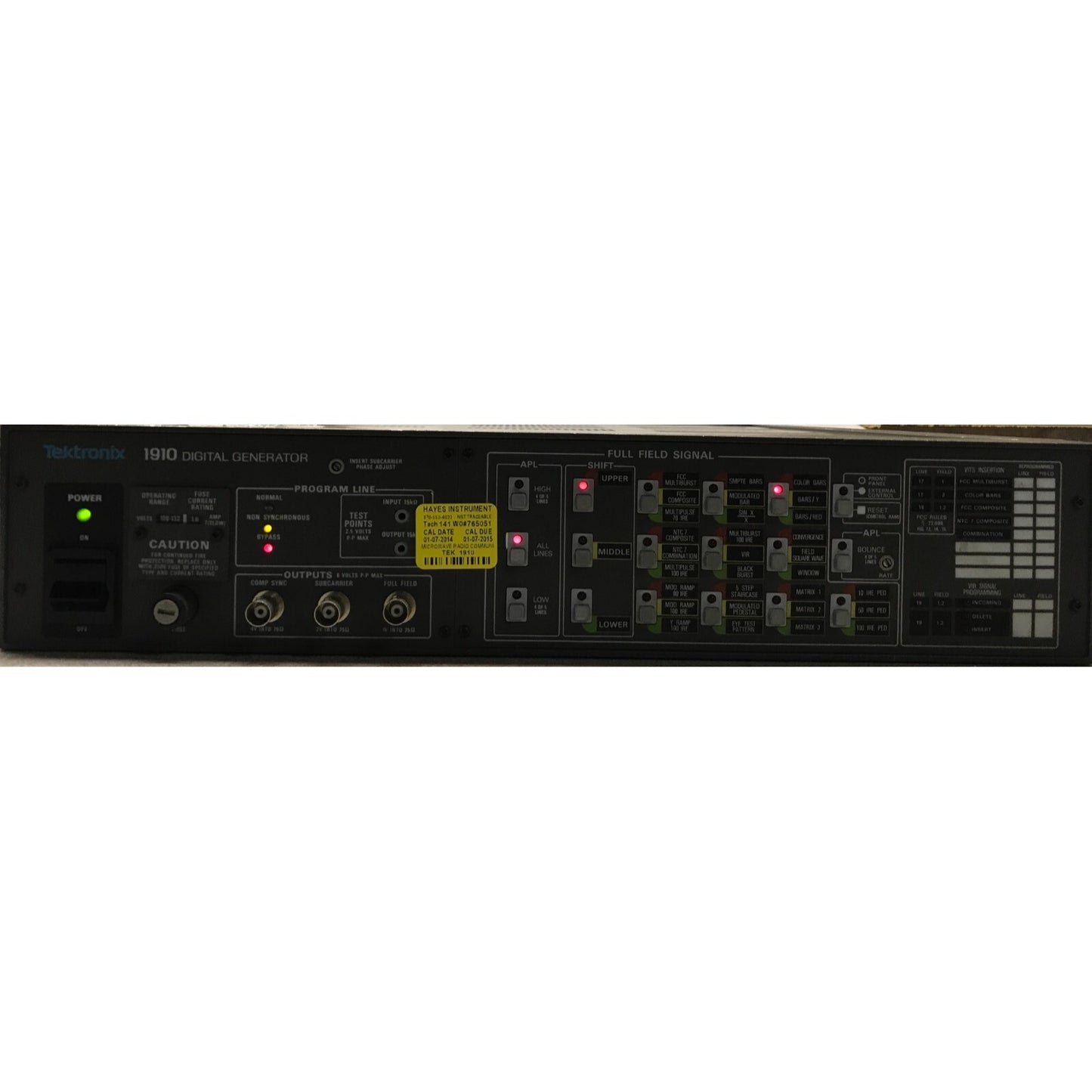 Tektronix 1910 Digital Generator front panel display