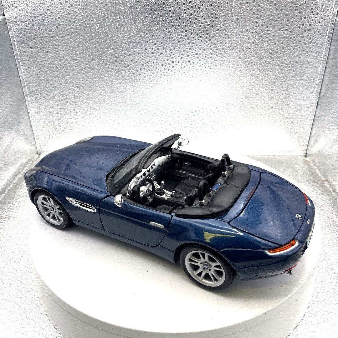 Maisto BMW Z8 Blue Convertible Die Cast, Scale: 1/18 drivers side/back end view