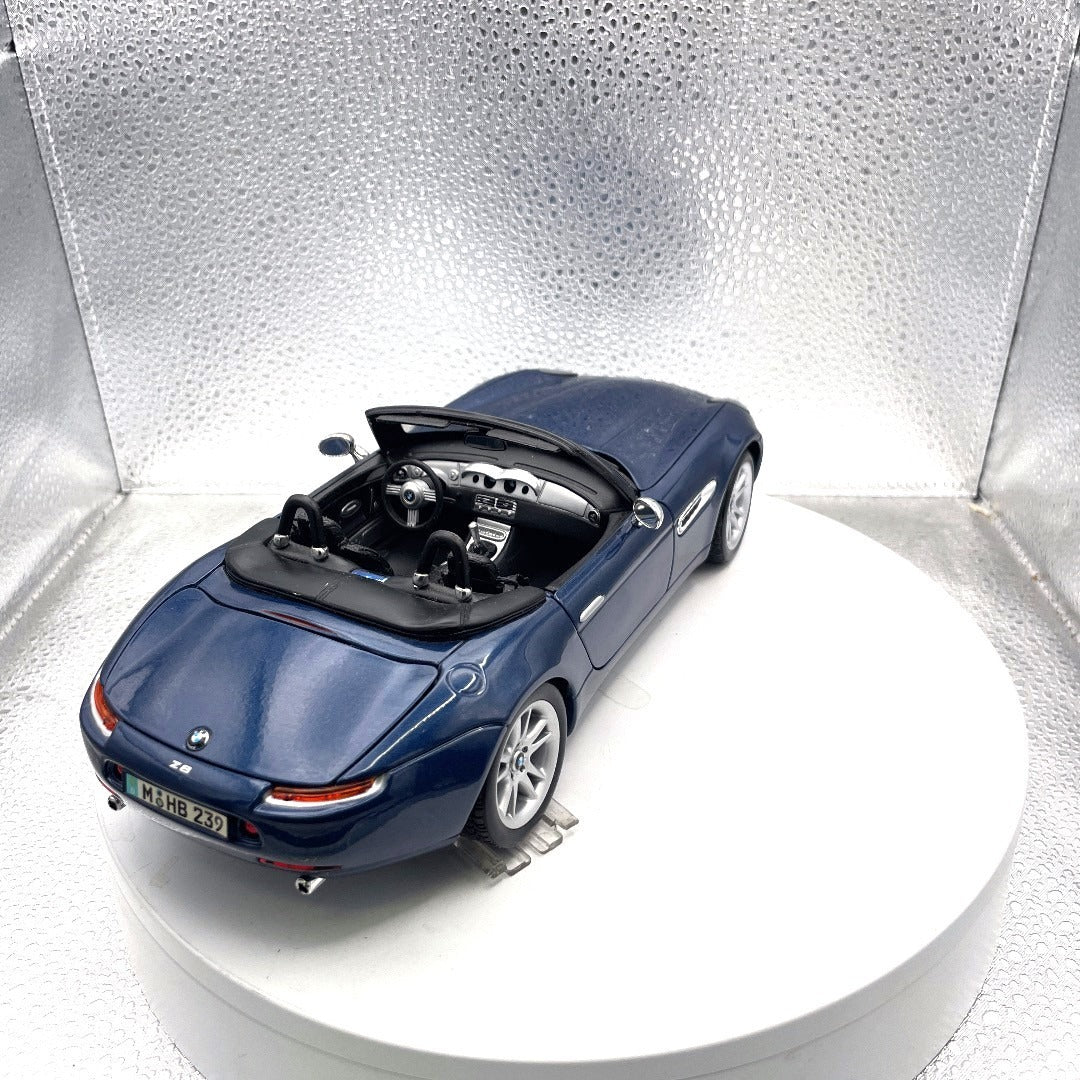 Maisto BMW Z8 Blue Convertible Die Cast, Scale: 1/18 back end/passenger side view