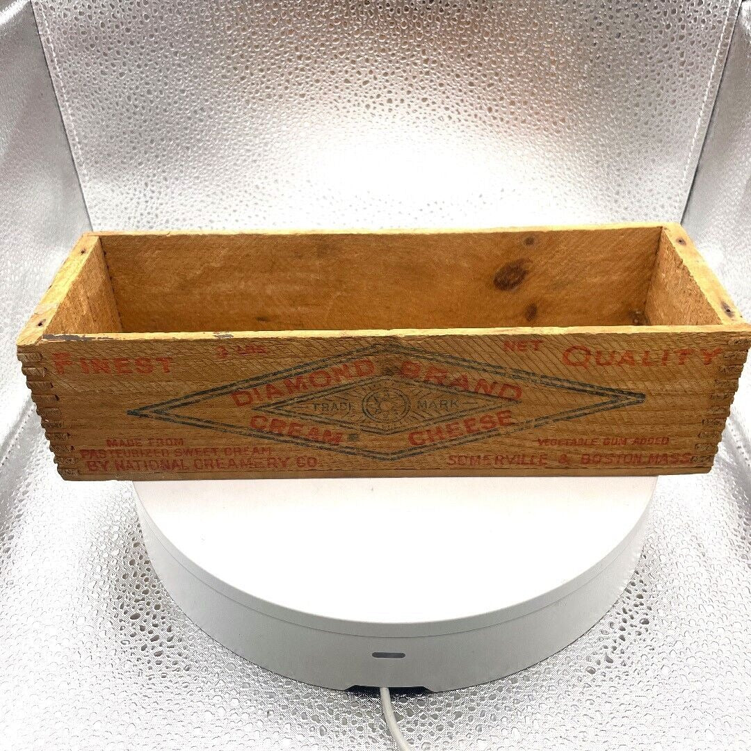 Vintage DIAMOND BRAND Cream Cheese Box National Creamery Somerville Boston front view