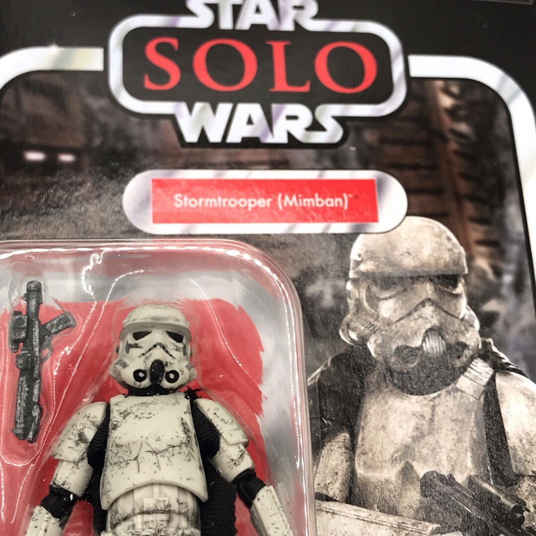 Star Wars Solo Figure Stormtrooper (Mimban) Walmart Exclusive
front of package closeup