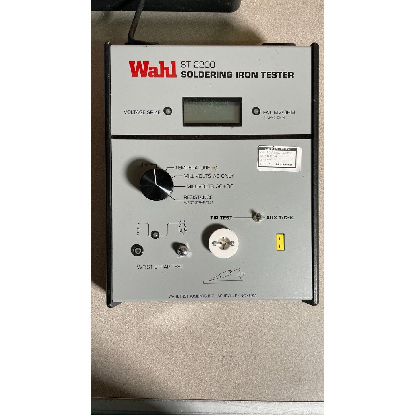 Wahl ST 2200 Soldering Iron Tester front panel