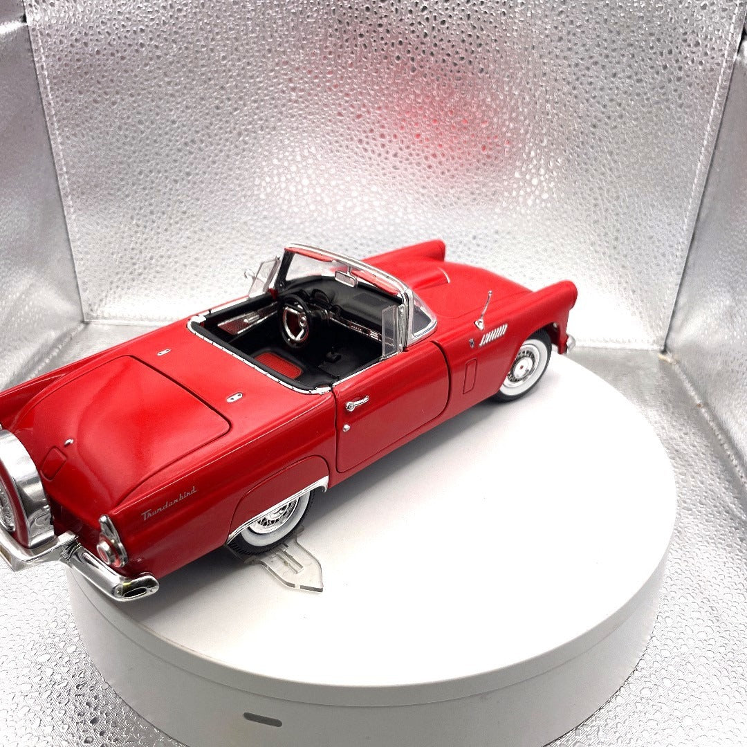 Motor Max 1956 Ford Thunderbird Red Die Cast, Scale: 1/18, No. 73173 back end/passenger side view