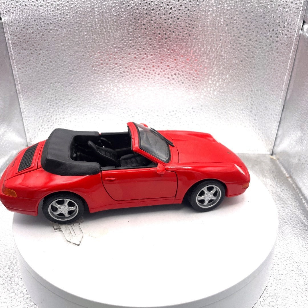Maisto 1994 Porsche 911 Carrera Cabriolet Red Convertible Die Cast, Scale: 1/18 passenger side view