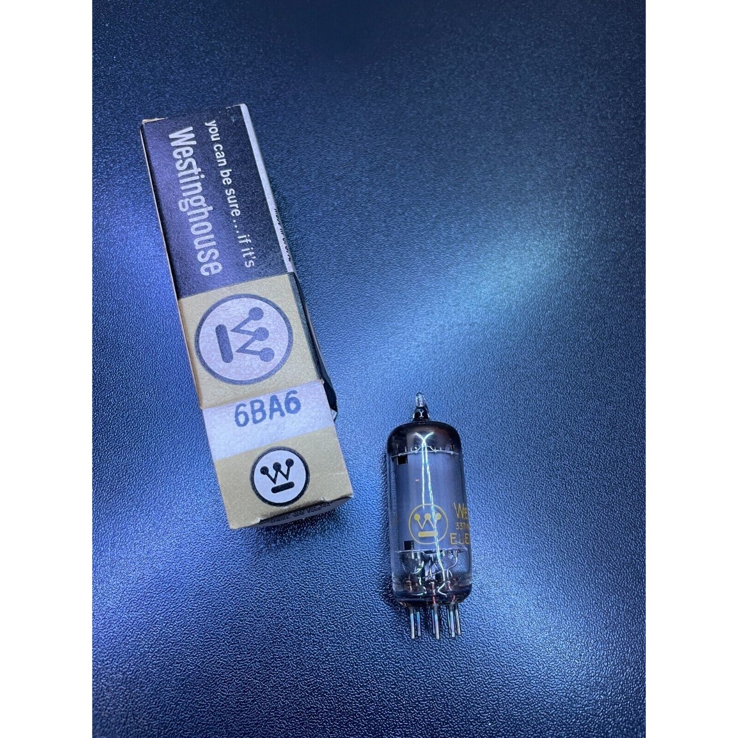 Westinghouse 6BA6/EF93 vacuum tube with box