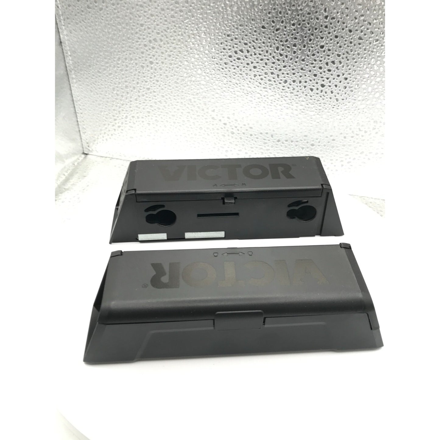 Victor Electronic Mouse Trap with 2 Refills top view of traps