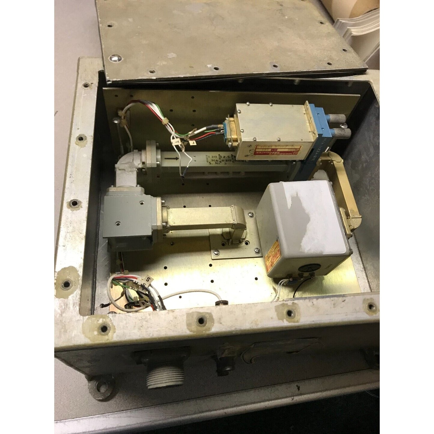 Microwave Associates Model MA85T12LC, With components interior view of components