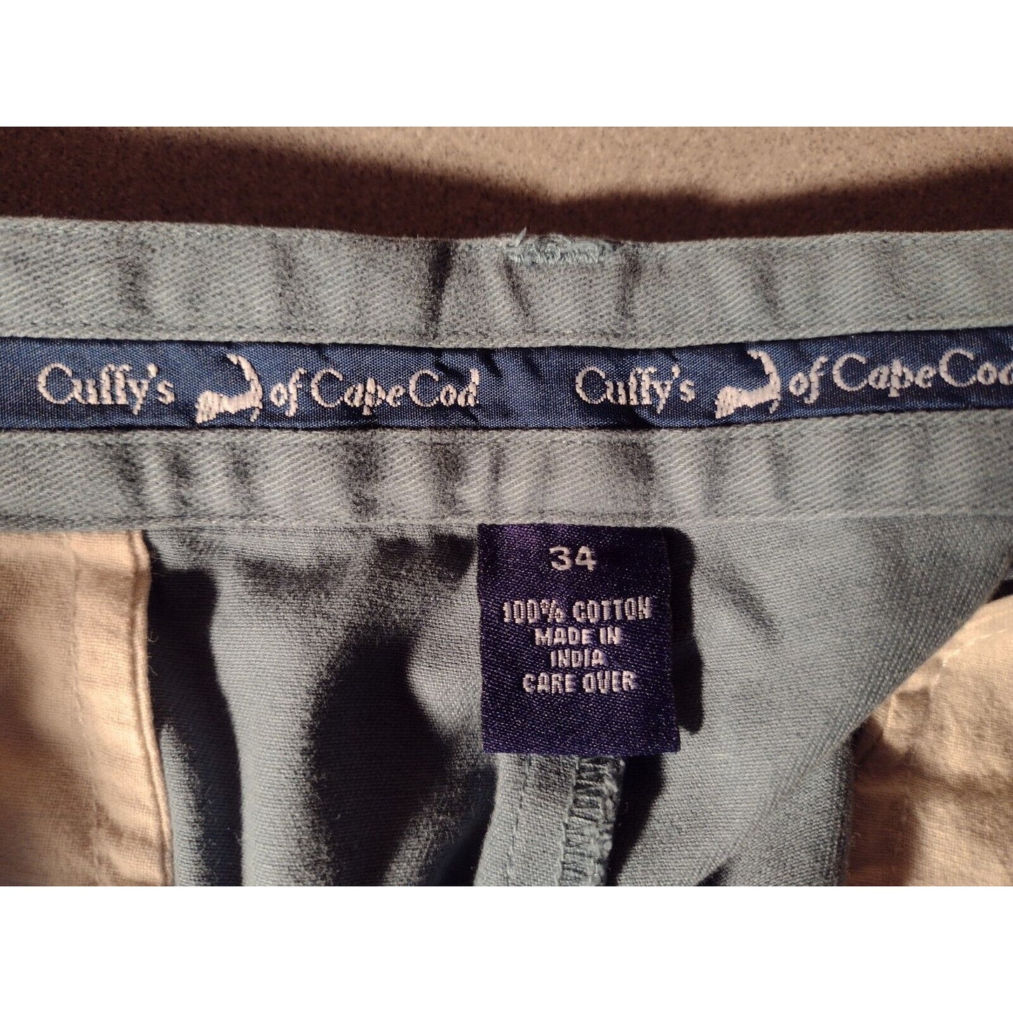 Cuffy's of Cape Cod, Teal W34 Shorts label