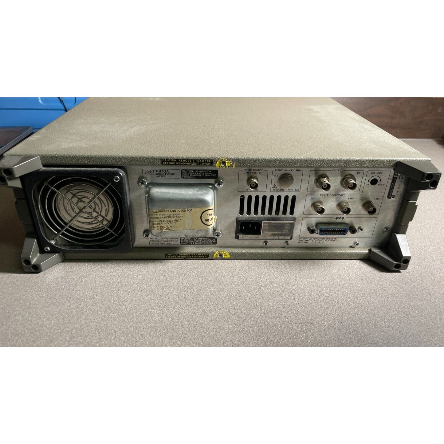 HP 8970A Noise Figure Meter back panel with connectors