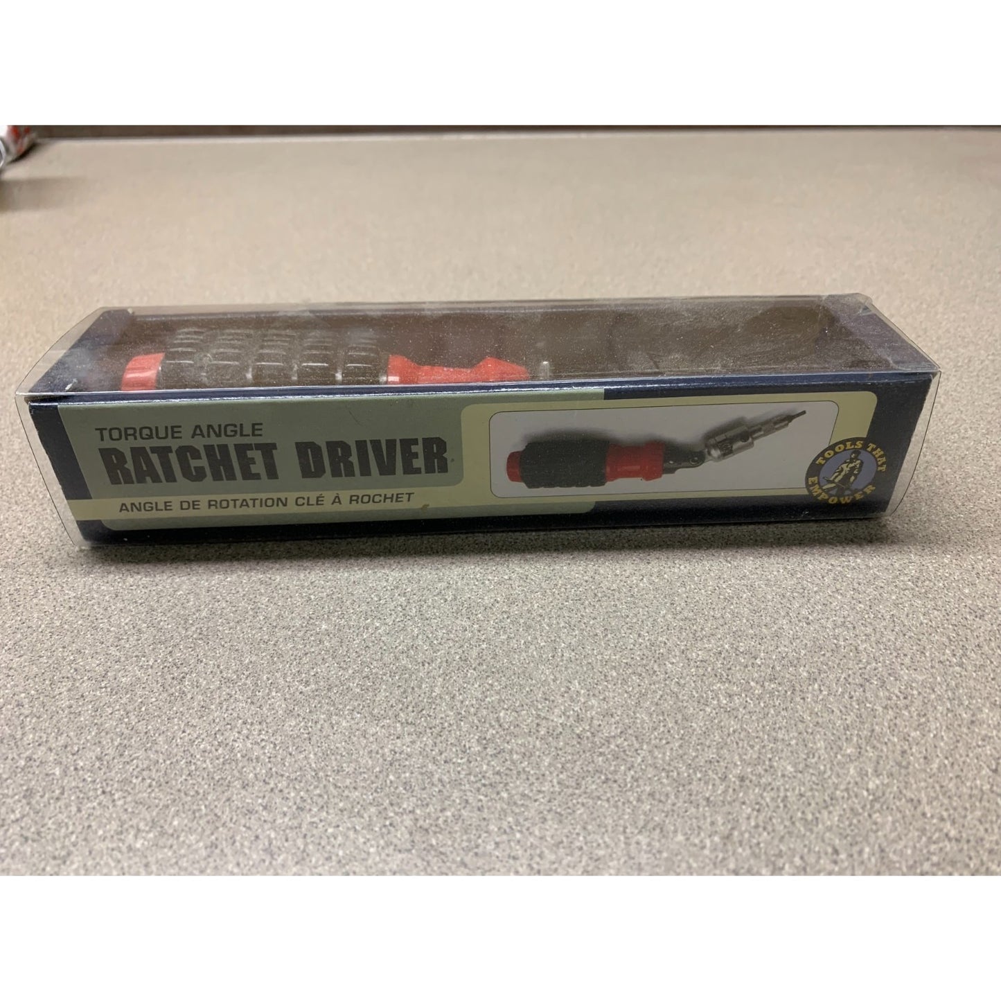 Torque Angle Ratchet Driver Restoration Hardware side of box with driver in box