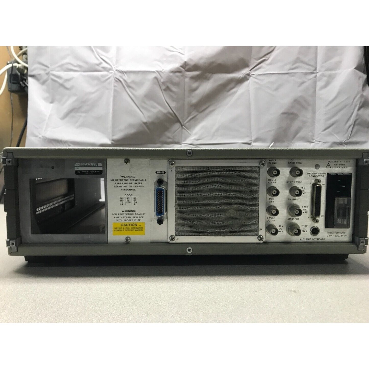 HP Hewlett Packard 8350B Sweep Oscillator Aglent Main Frame back panel connections