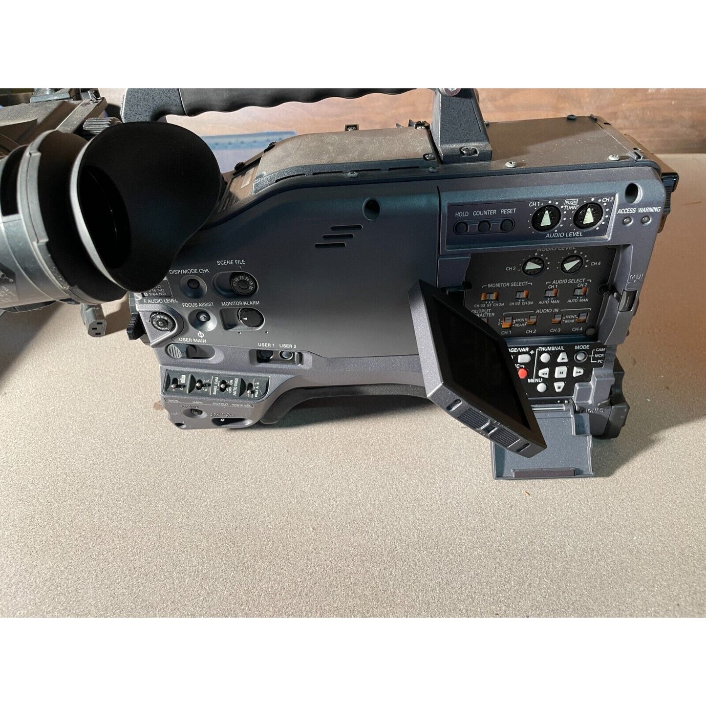 Panasonic AJ-HPX500P*HD* P2 Camcorder Body Only side view with controls, LCD screen