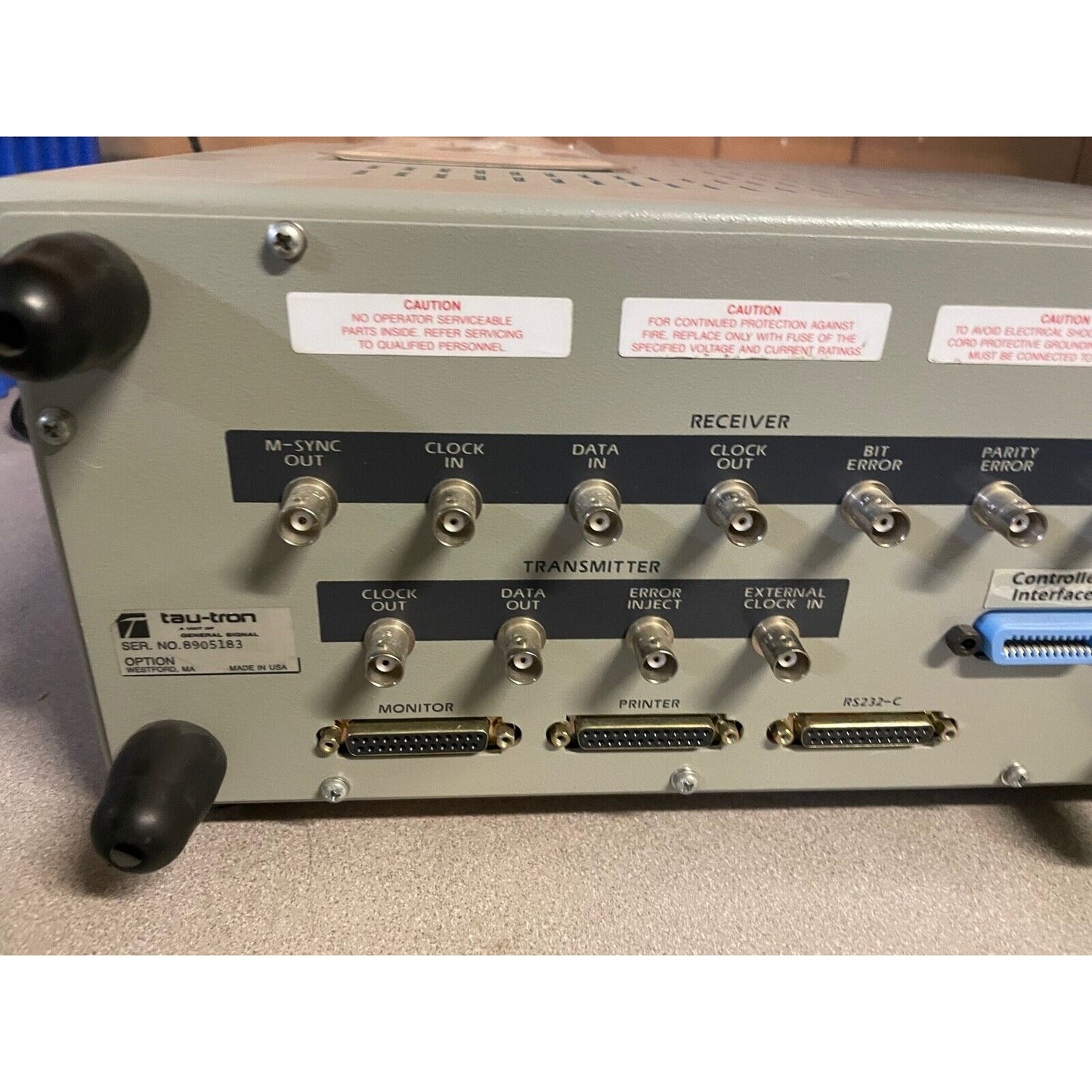 Tau-tron Model 5300 back panel connections