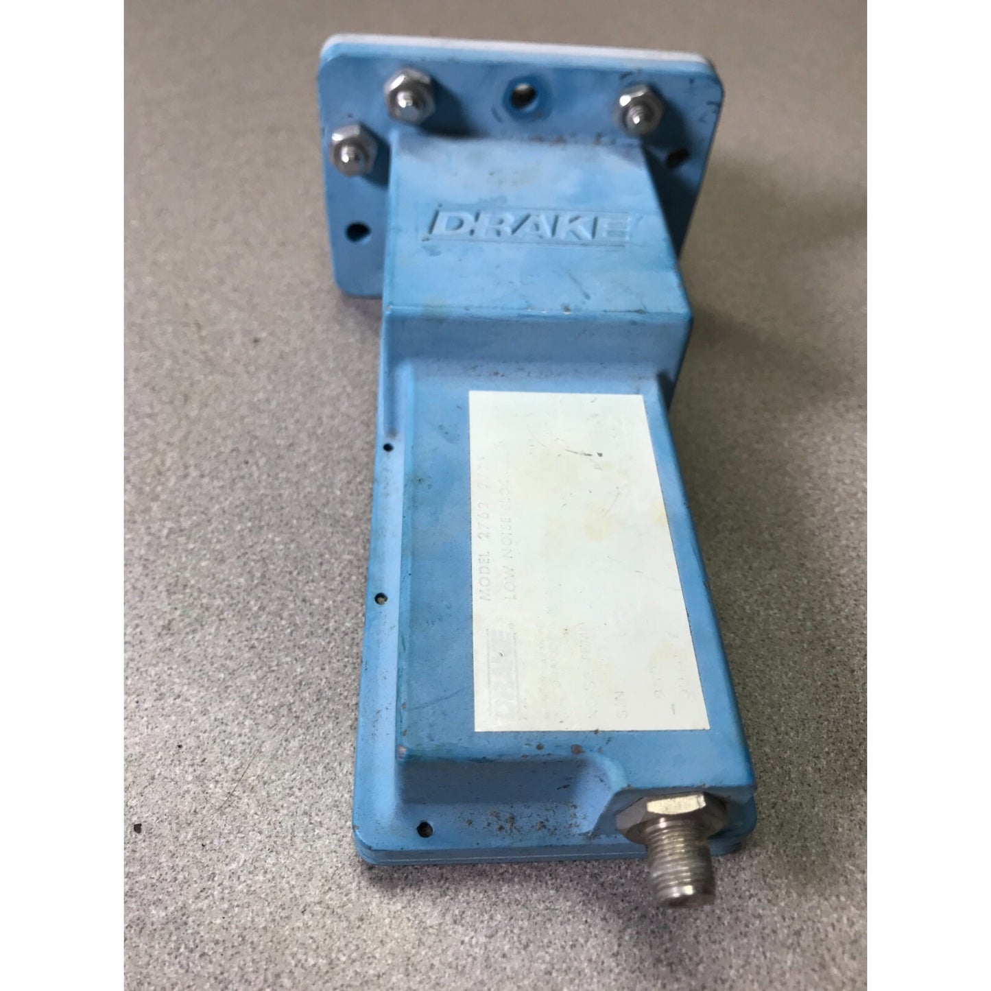 Drake Model 2762 2775 Low Noise Block Amp top view with connector