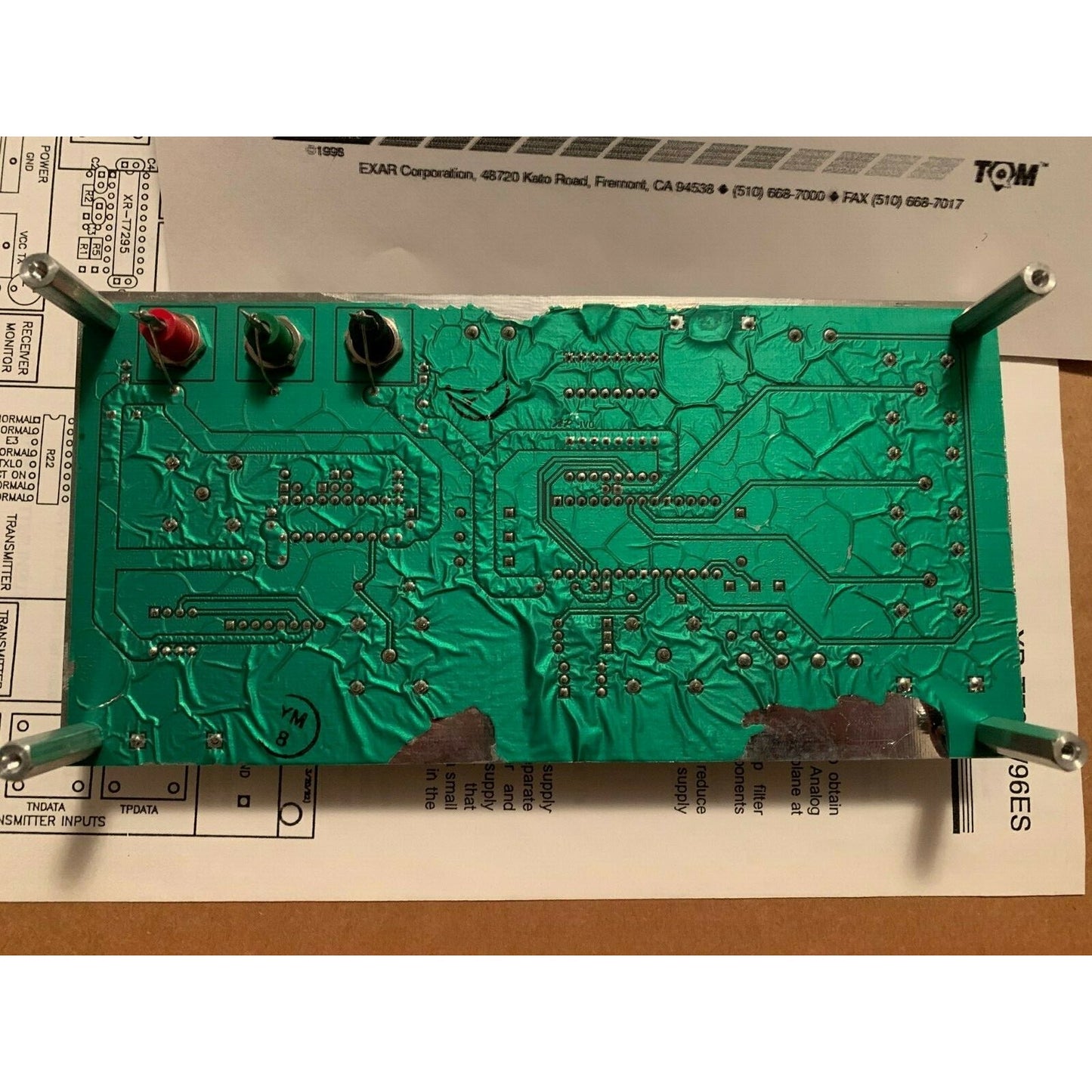 XR-T7295/96 Evaluation Board back of circuit board view