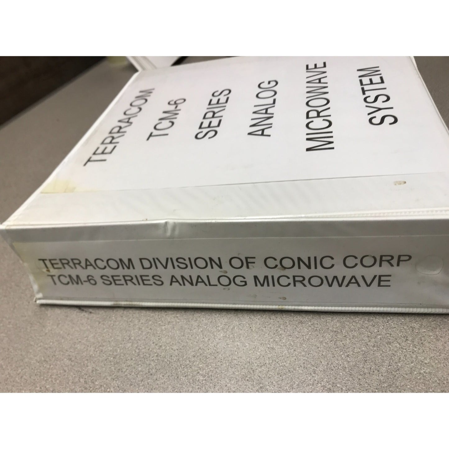 Terracom TCM-6 Series Analog Microwave Product Manual with Schematics top and side of binder