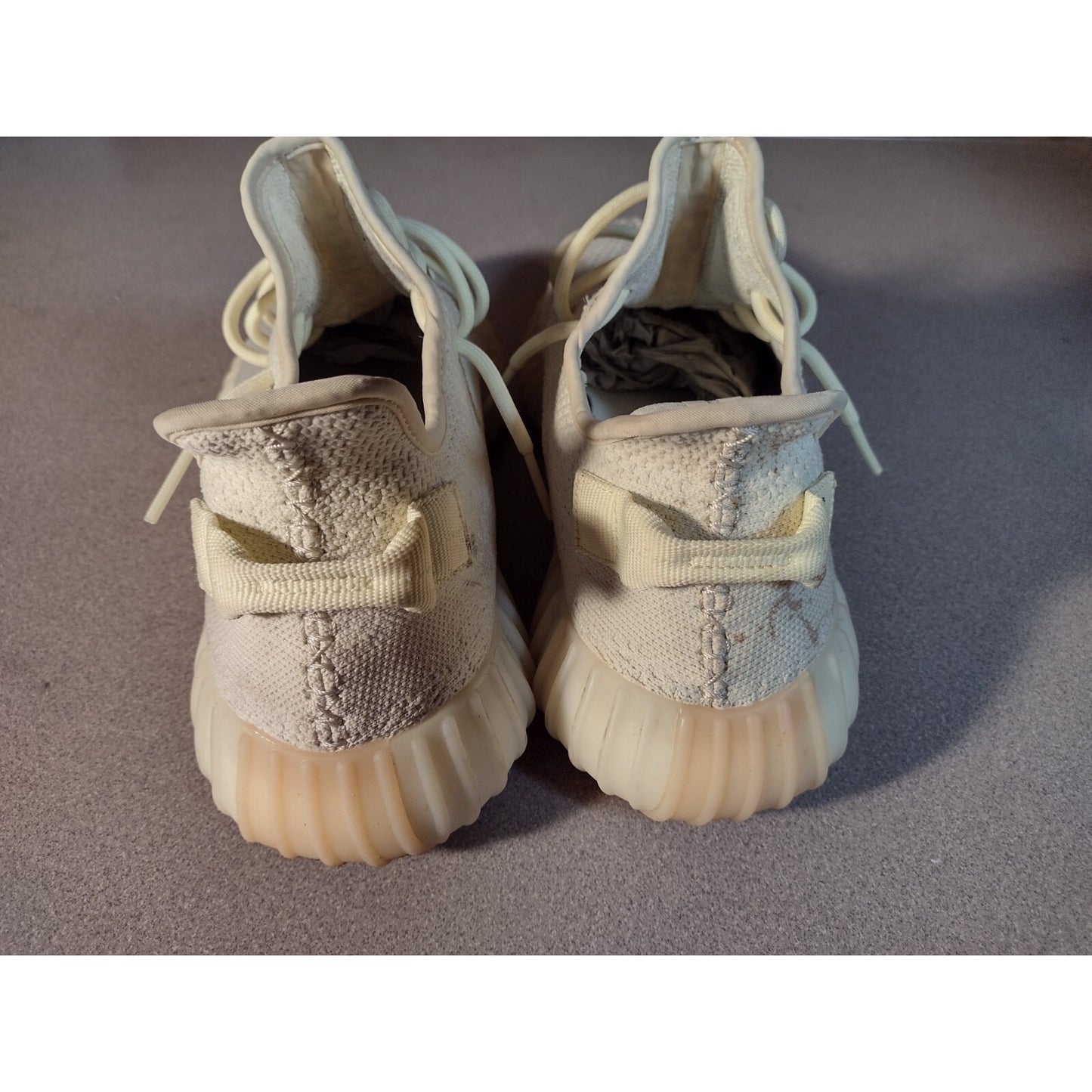 Adidas Yeezy Boost 350 V2, US Size 12 Mens, F36980 Butter view of heel