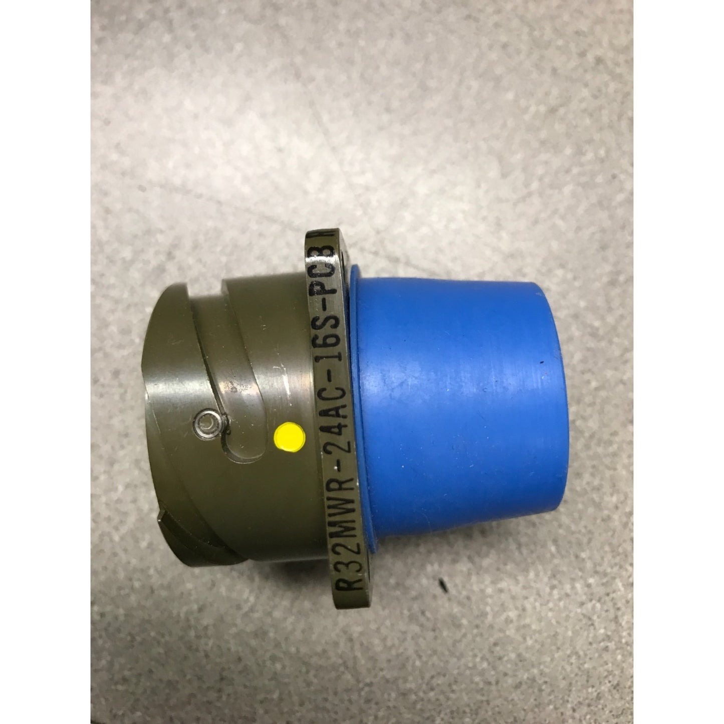 R32MWR-24AC-16S-PCB R3 0616 Military Plug Male to Female 16 Position side view with cap