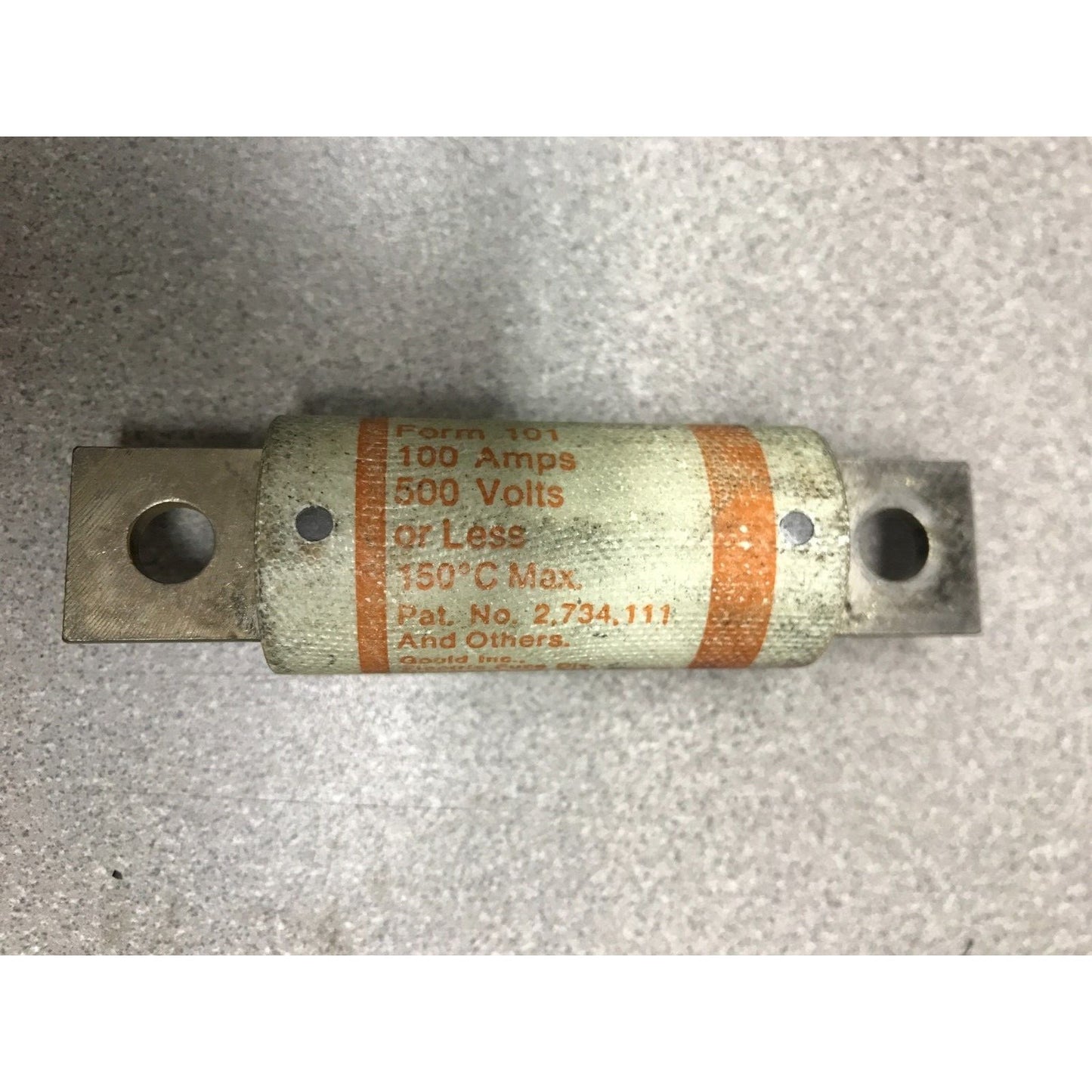 Gould Shawmut A50P100 Type 4 Fuse 100A 500V or Less - Lot of 2 side view with specifications listed