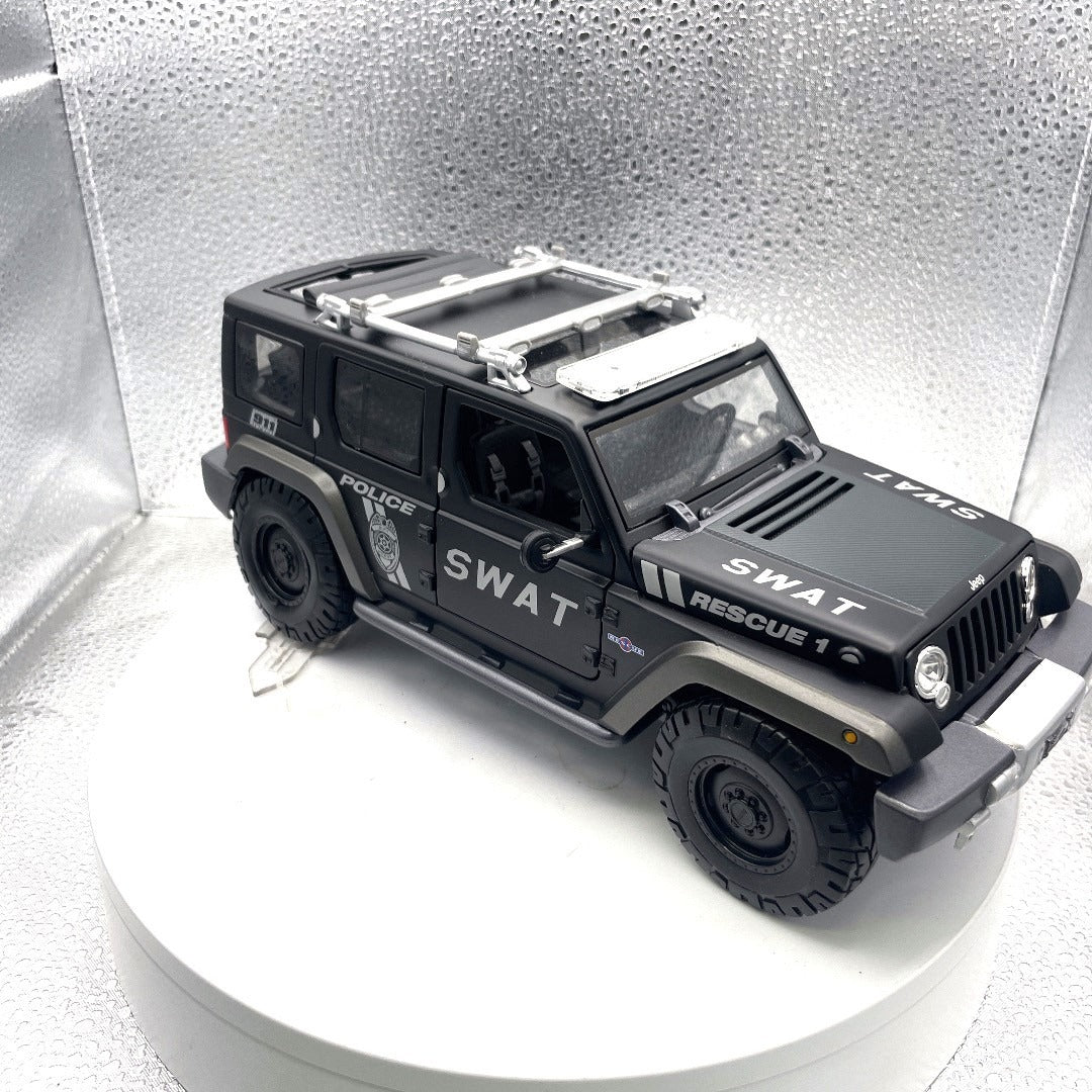 Maisto Jeep Rescue Concept SWAT Black Die Cast, Scale: 1/18, 11532 passenger/front end view