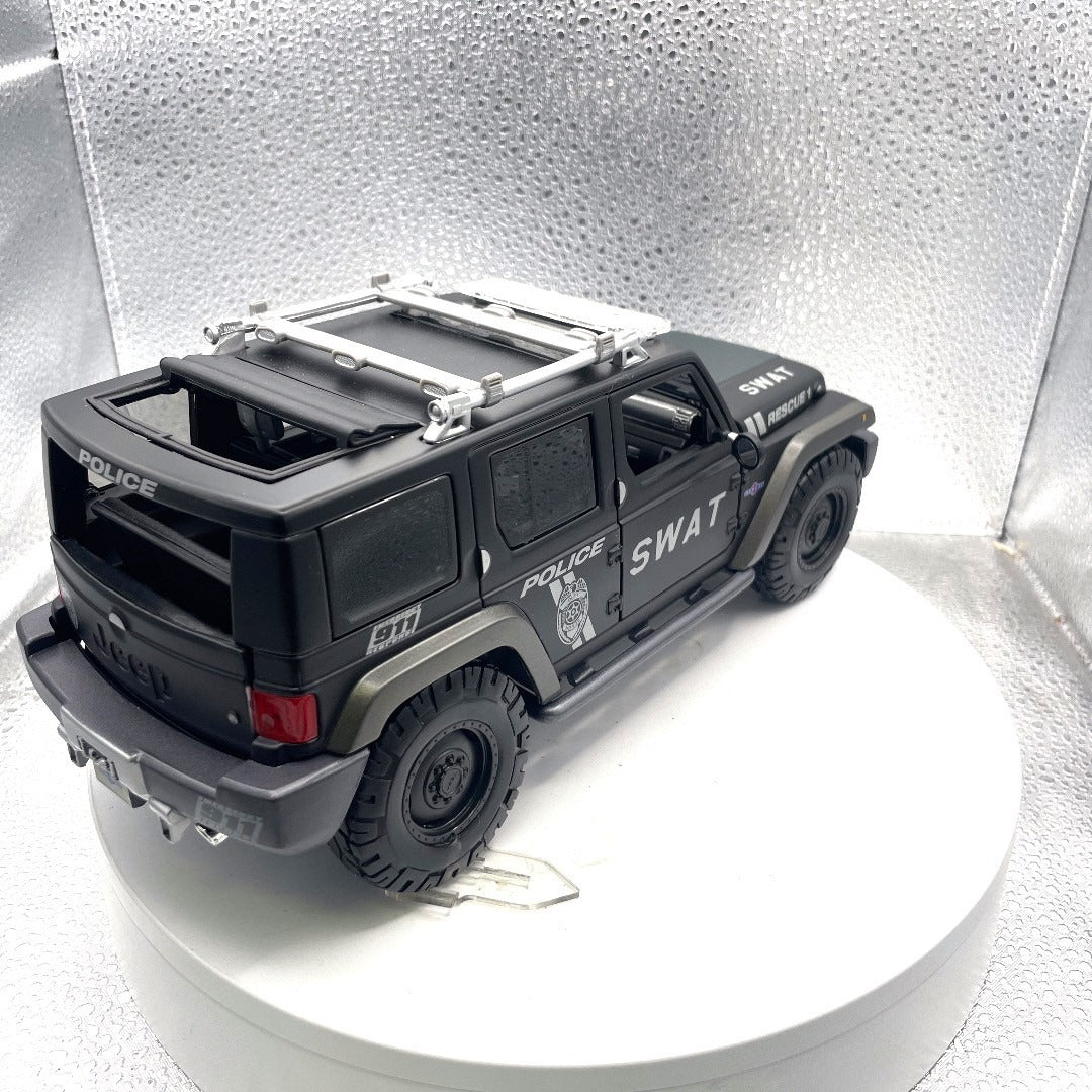 Maisto Jeep Rescue Concept SWAT Black Die Cast, Scale: 1/18, 11532 back end/passenger side view