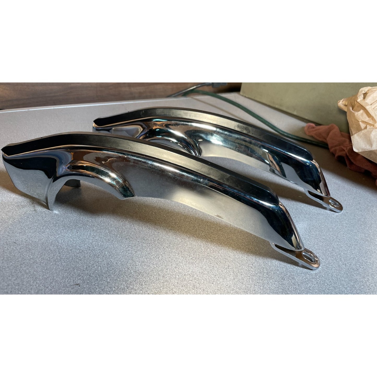 1969 Chevy Camaro Chrome Front Bumper Guard Set close up