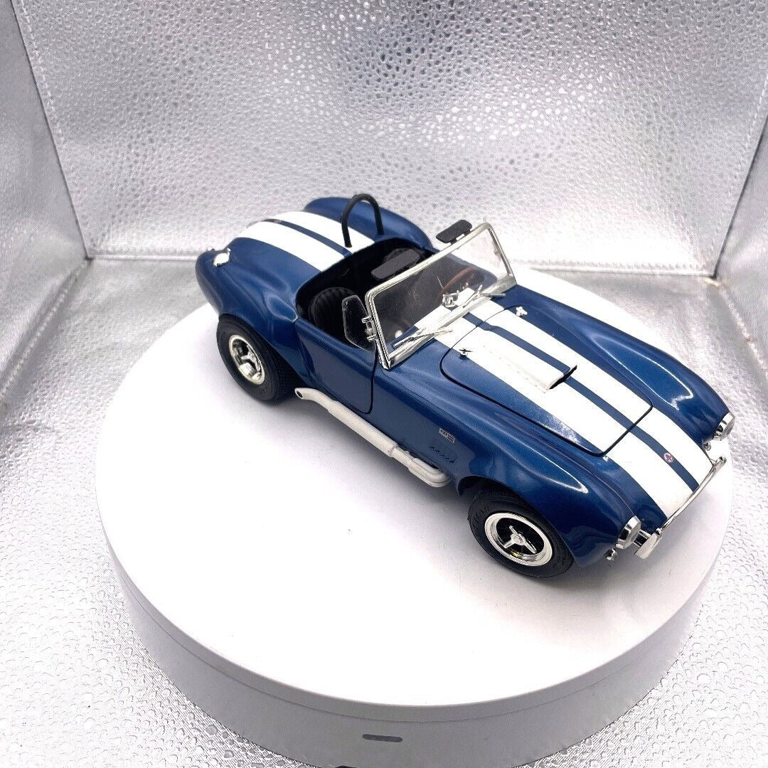 ERTL Shelby Cobra 437 Blue and White Stripe Die Cast, Scale 1/18 passenger/front view