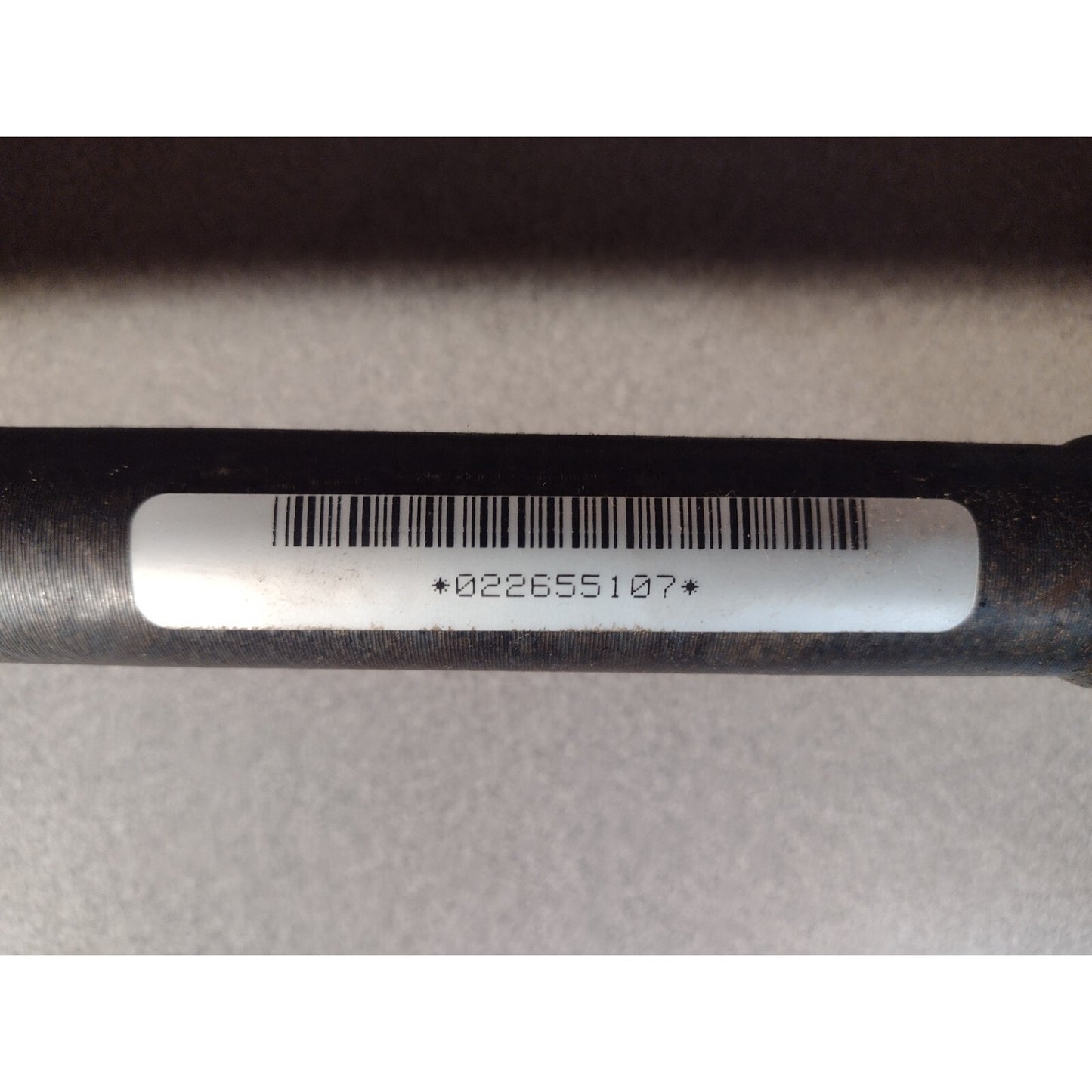 Dynamic Axle Complete Axle Assembly H-107, 022655107 bar code closeup part number