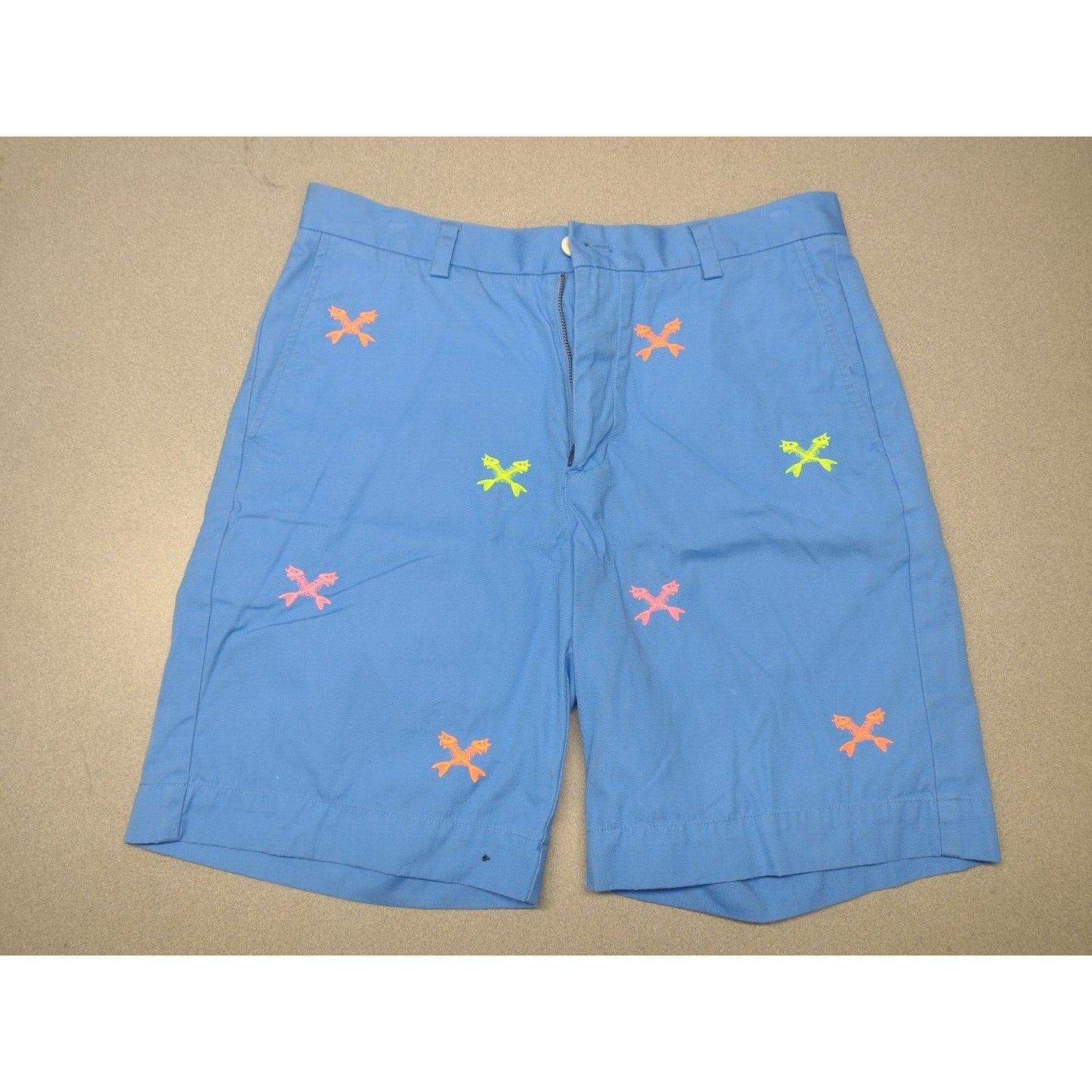 Vineyard Vines Blue Crossed Fish Bone Breaker Shorts