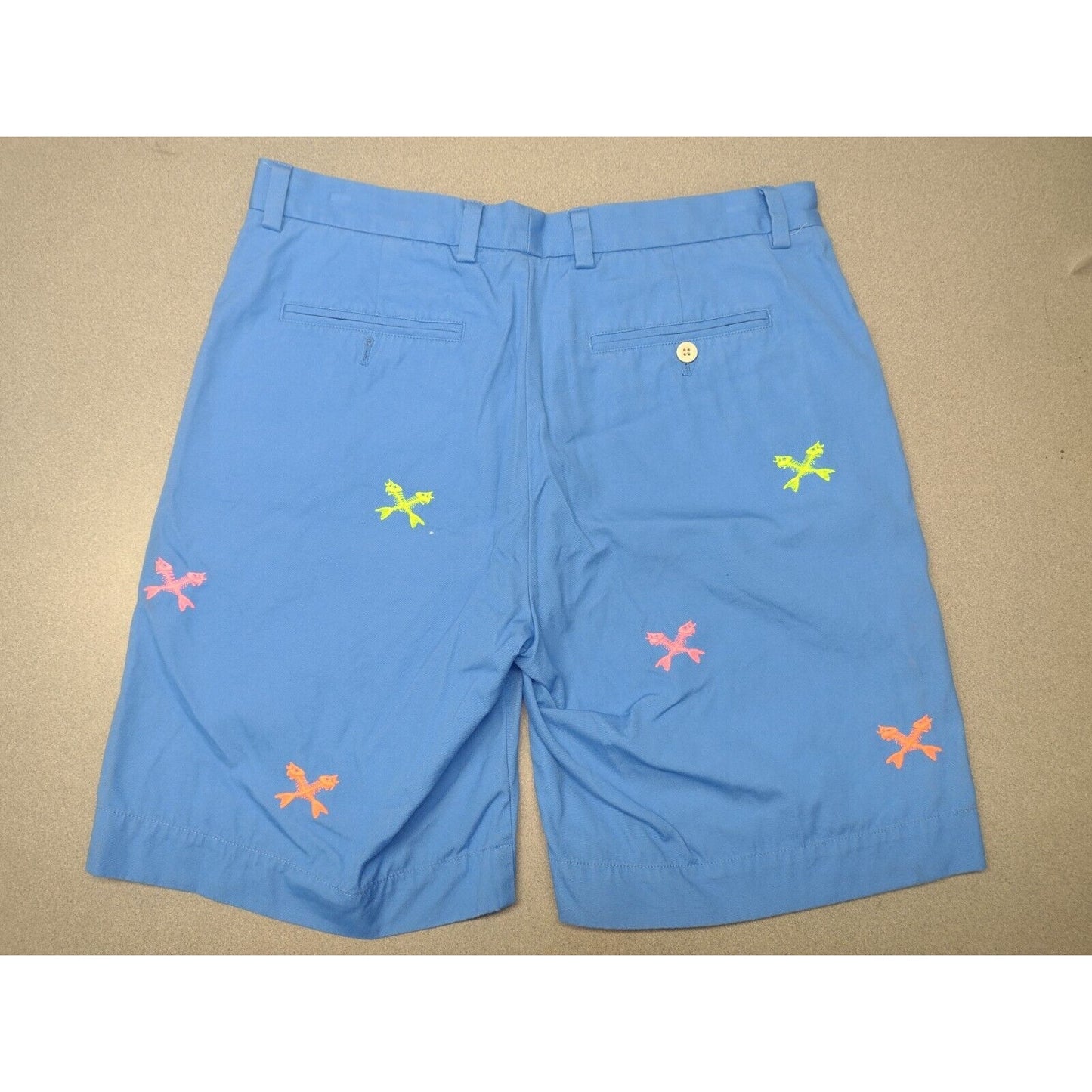 Vineyard Vines Blue Crossed Fish Bone Breaker Shorts back view