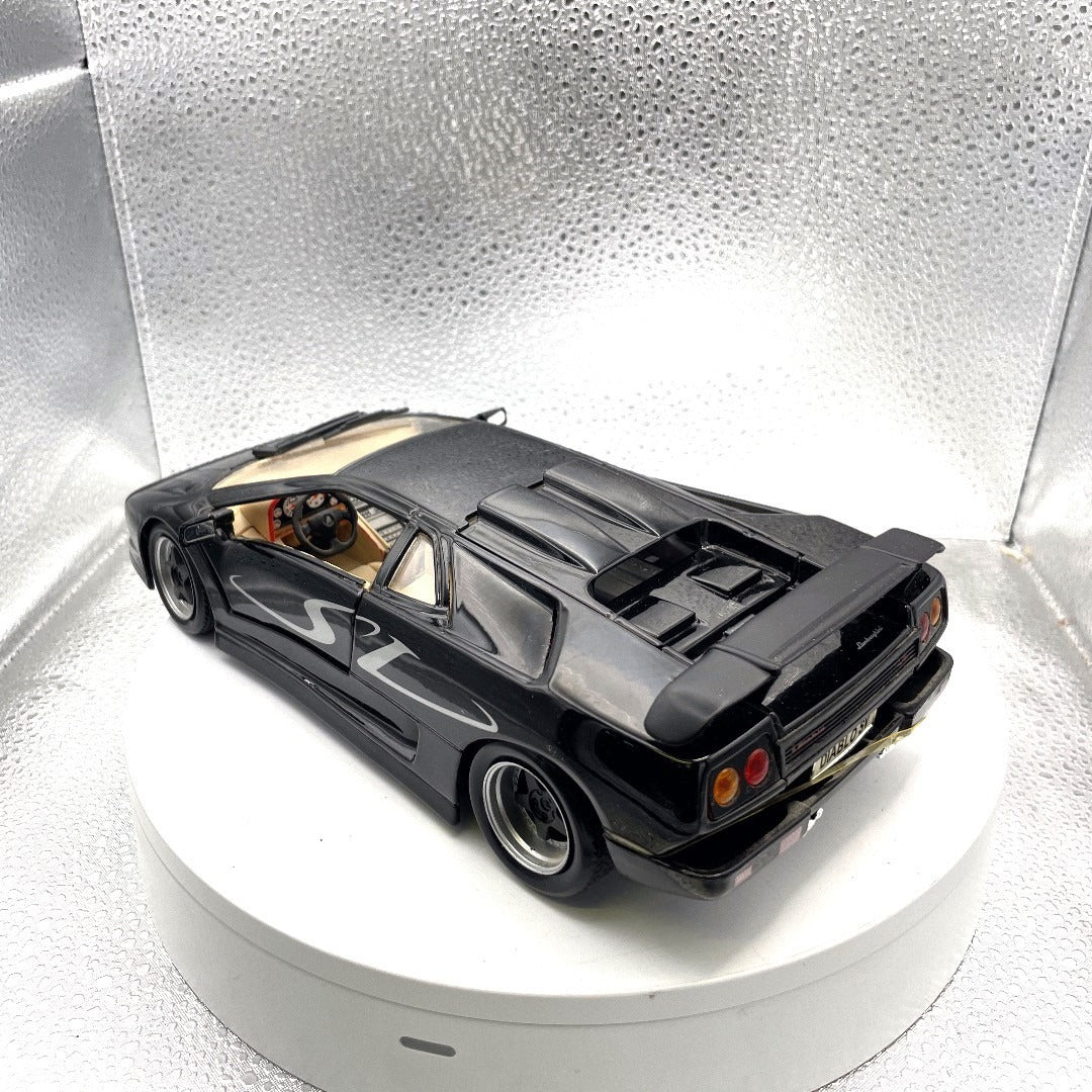 Maisto Lamborghini Diablo SV Black Die Cast, Scale: 1/18, No. 11226 drivers side/back end view