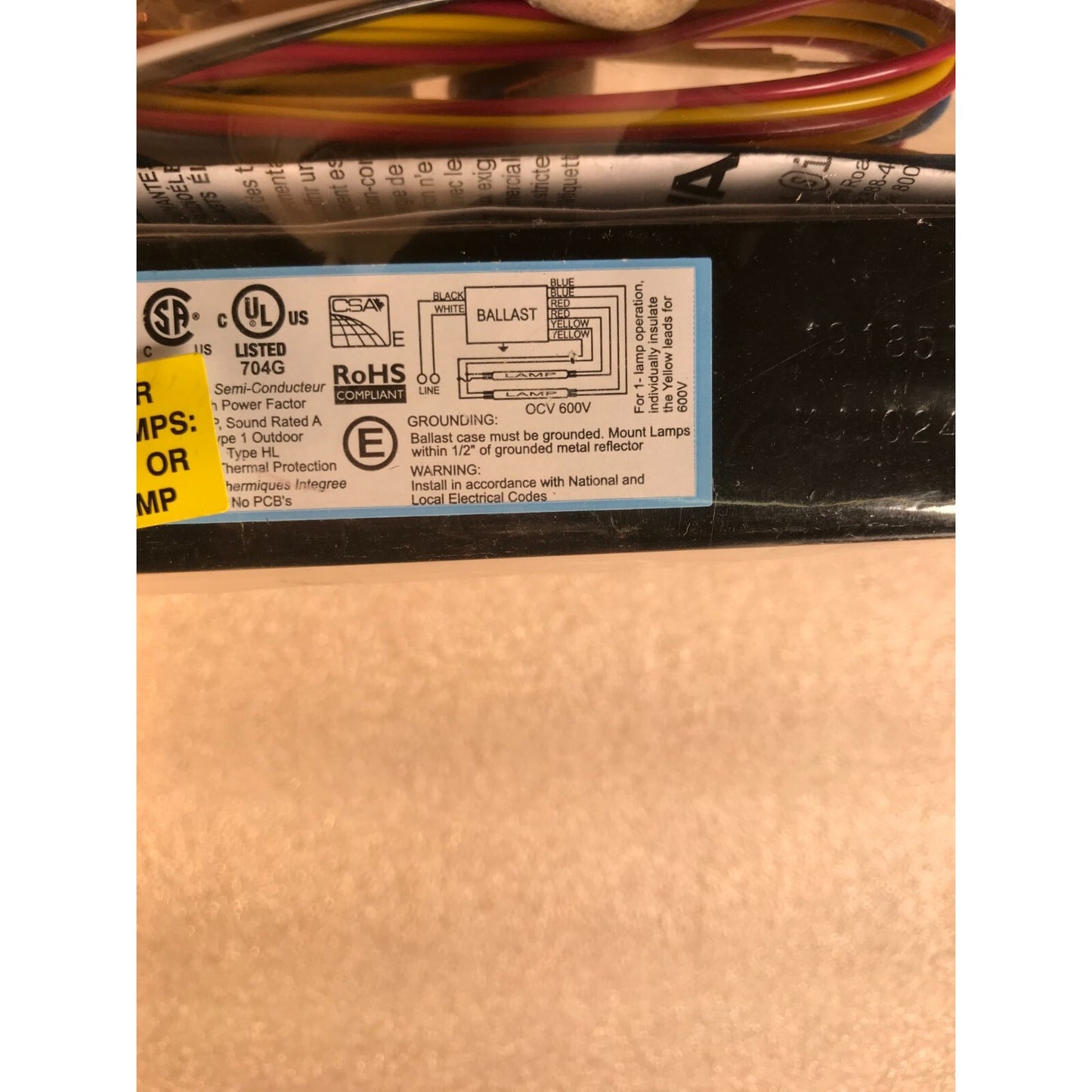Philips Advance 120V to 277V Power Adapter wiring diagram