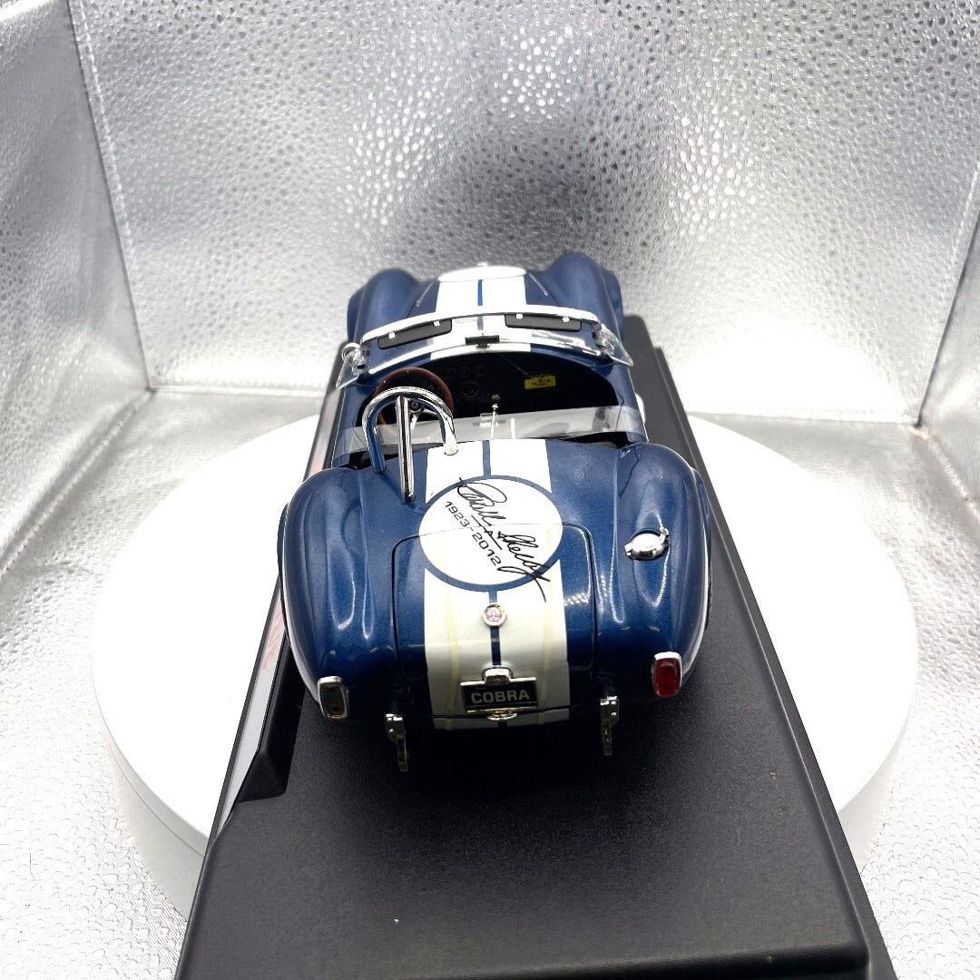 1965 Shelby Cobra 427 S/C Blue Die Cast Carroll Shelby Sig, Scale: 1/18 rear view