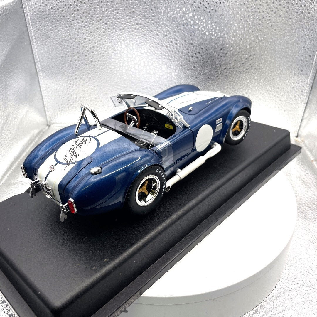 1965 Shelby Cobra 427 S/C Blue Die Cast Carroll Shelby Sig, Scale: 1/18 rear/passenger side view