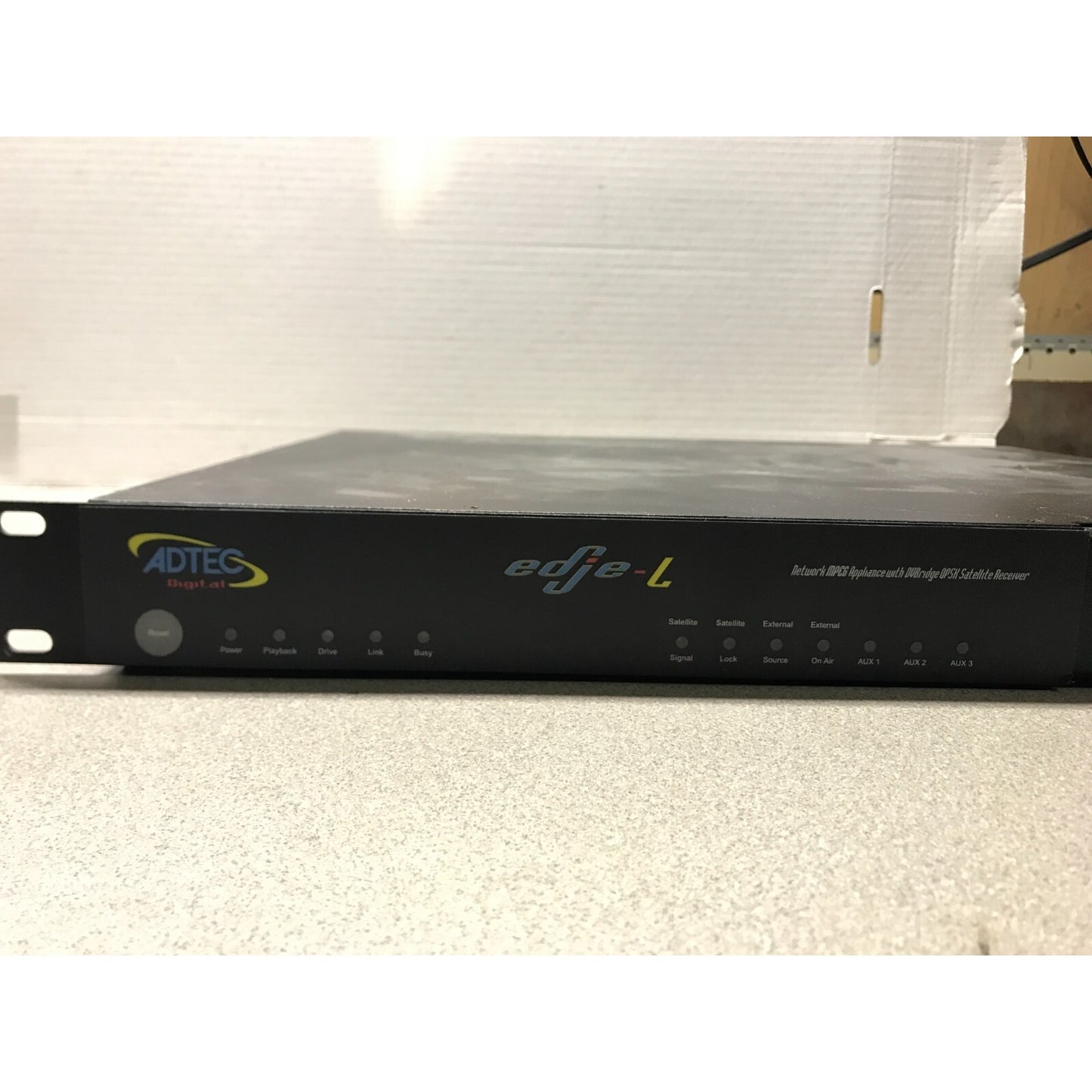 ADTEC Digital Satellite Receicer edge-L MPEG 2 Player 808312 L-Band Input 950-2150MHz front of unit
