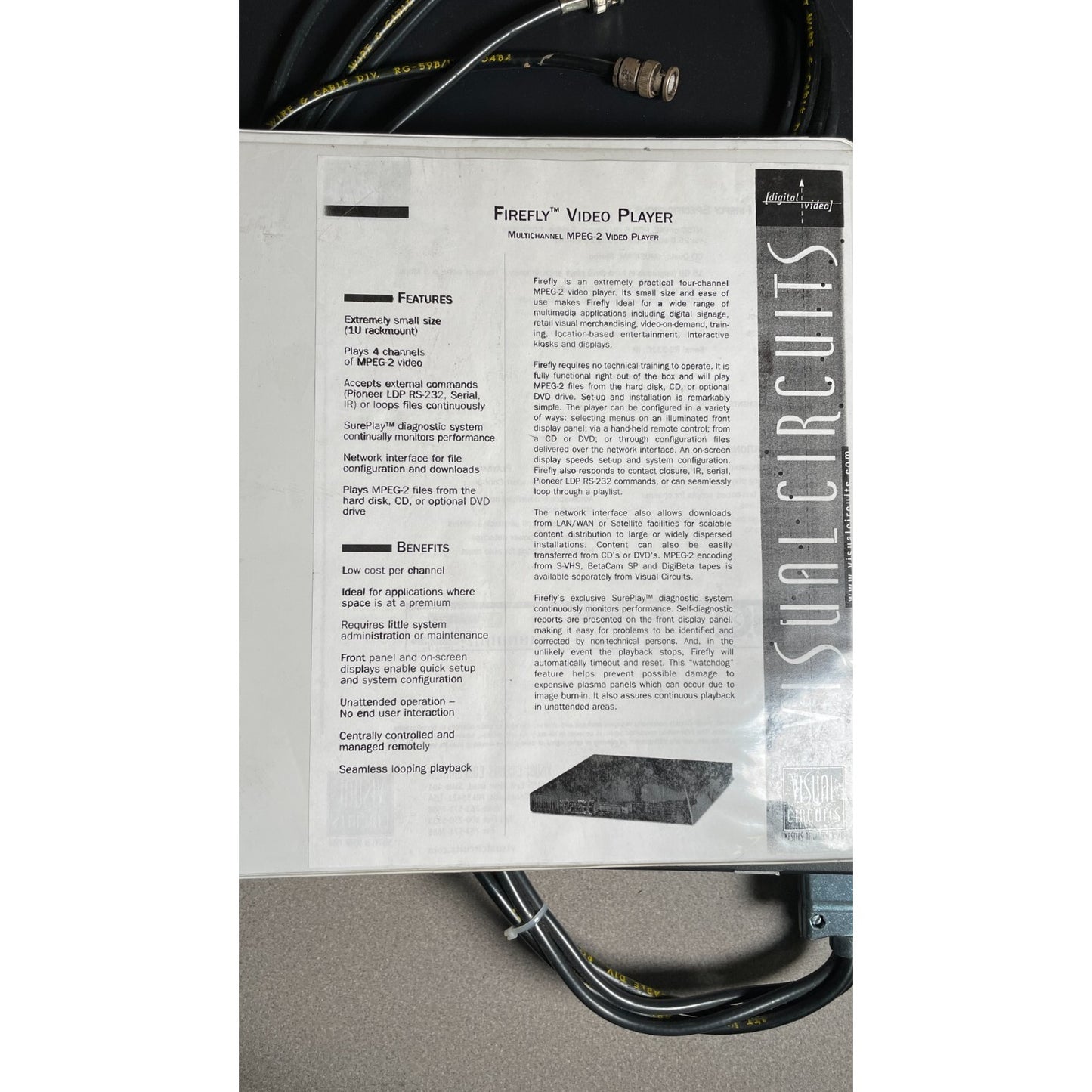 Firefly Video Player Multichannel MPEG-2, with manual
documentation