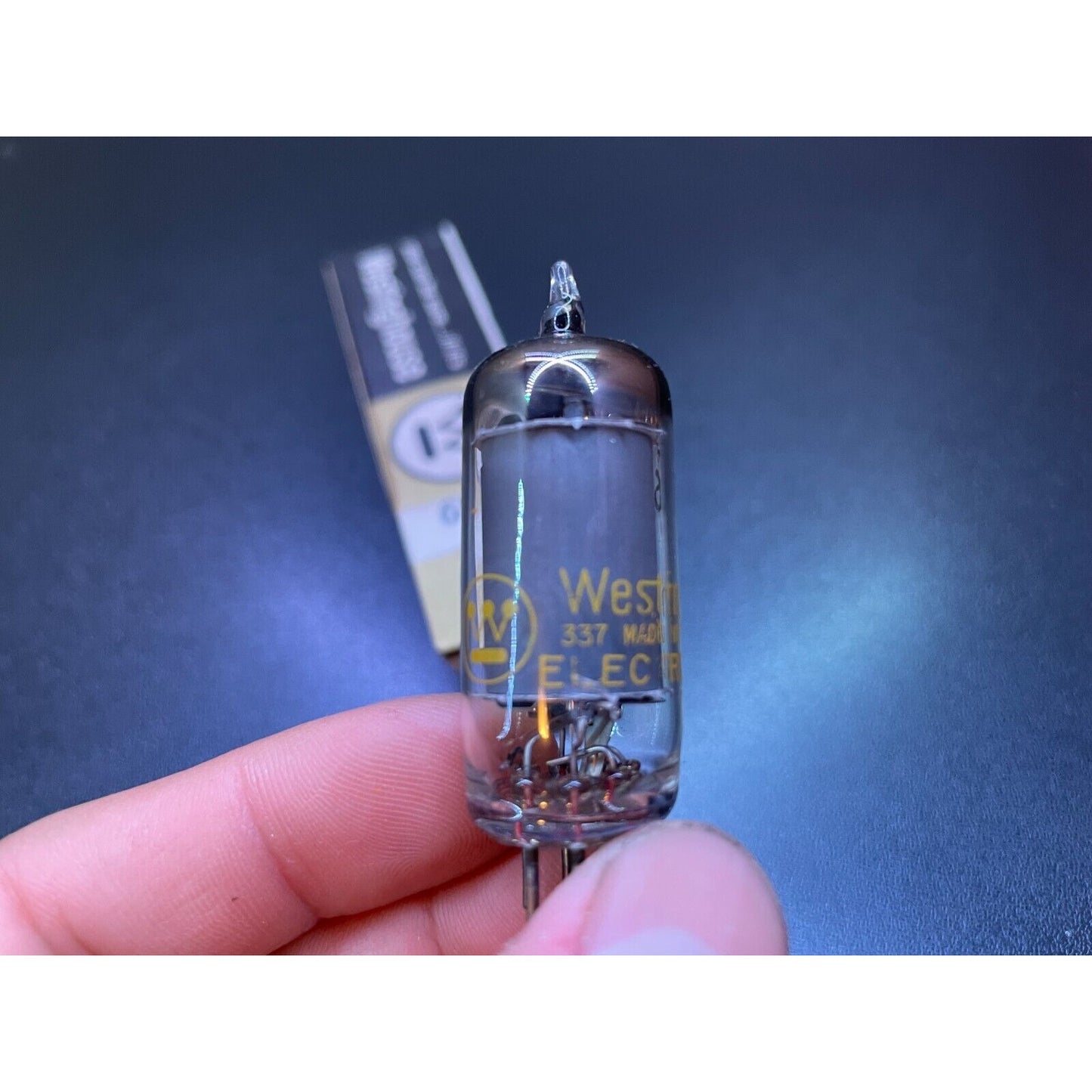 Westinghouse 6BA6/EF93 vacuum tube close up
