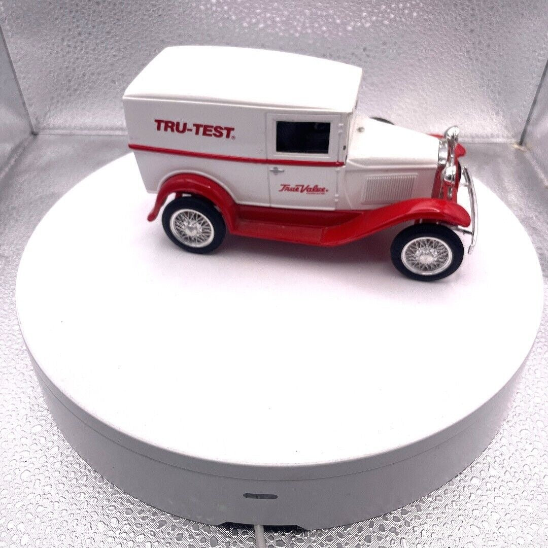 Liberty Classics Ford Model "A" True Value Hardware Tru-Test Bank, Limited Edition Die Cast Coin Bank, WITH KEY passenger side view