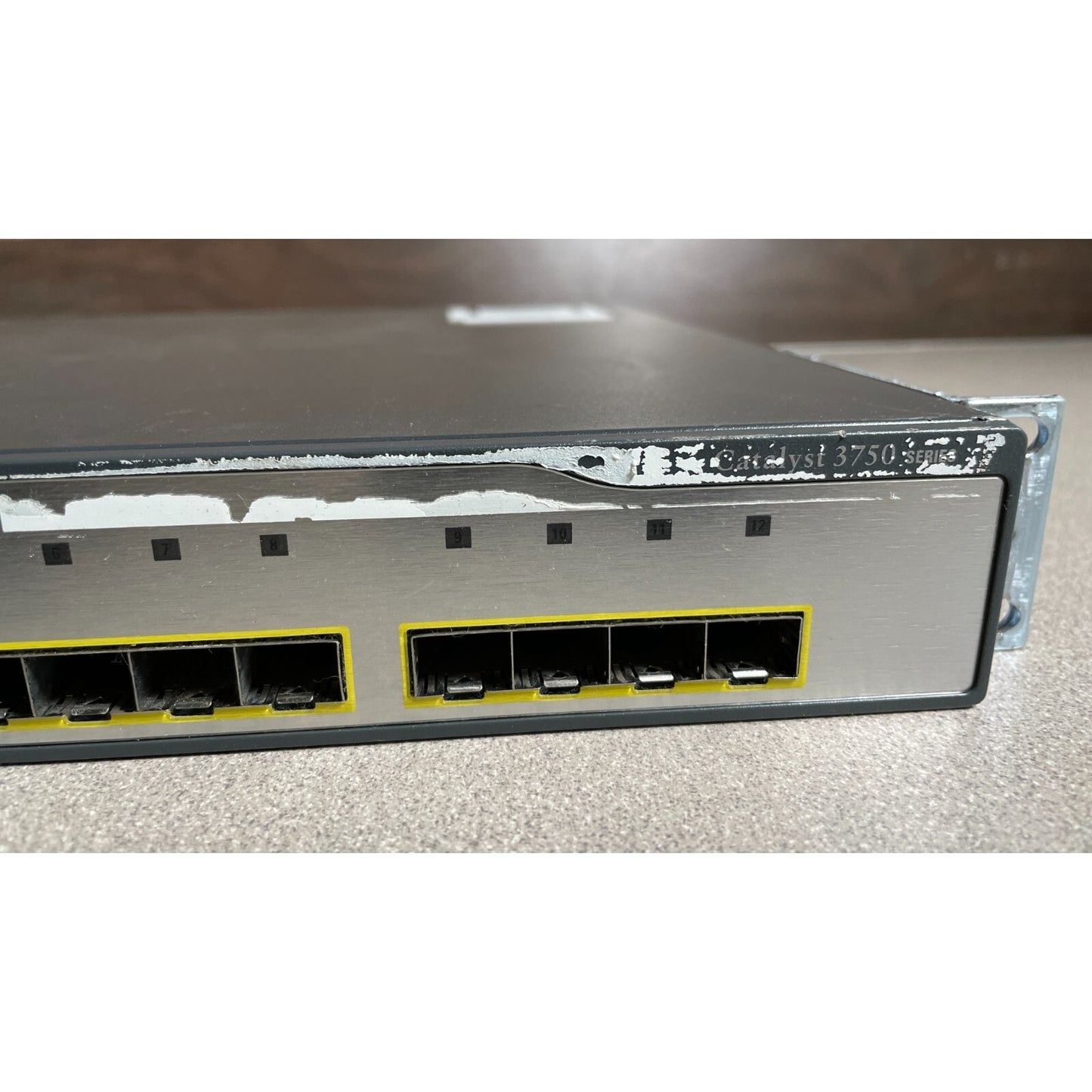 Cisco Systems Catalyst 3750 Series PoE-24 right side of front panel showing 8 network ports