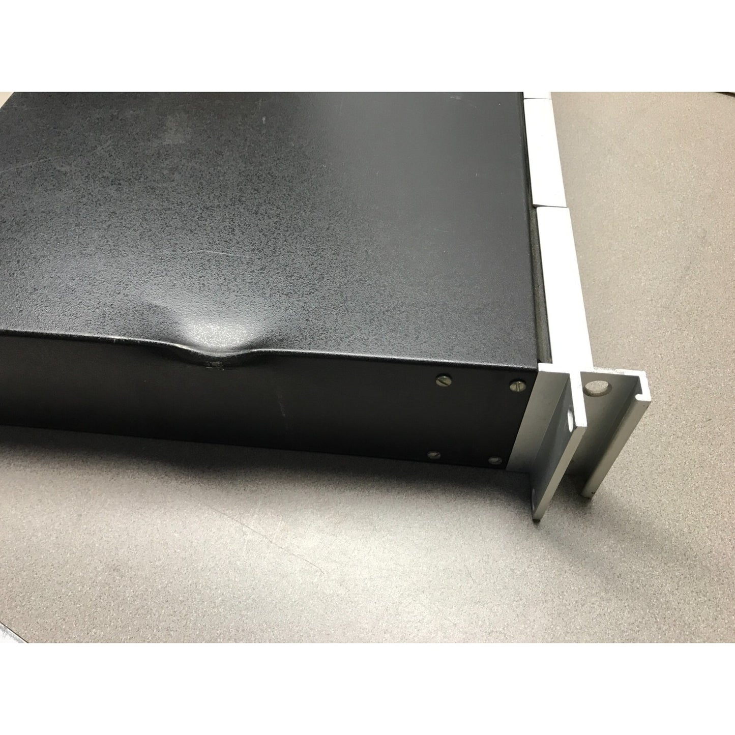 Catel FMRX-220 FM Demodulator 3 FM Audio Demodulators in Chassis w/ Power Supply top view dent